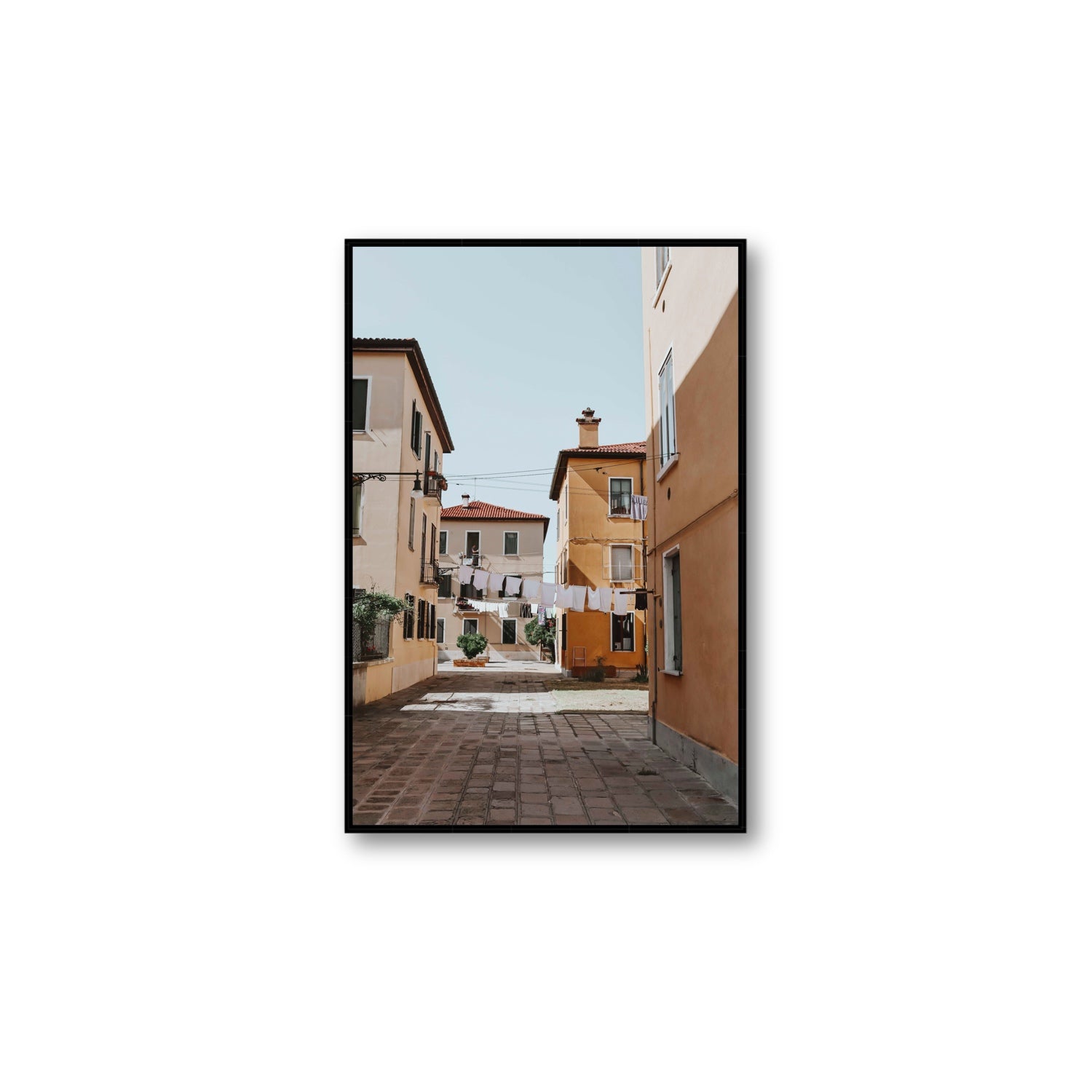 Terraferma Venice Italian wall art Large fine art canvas in black float frame