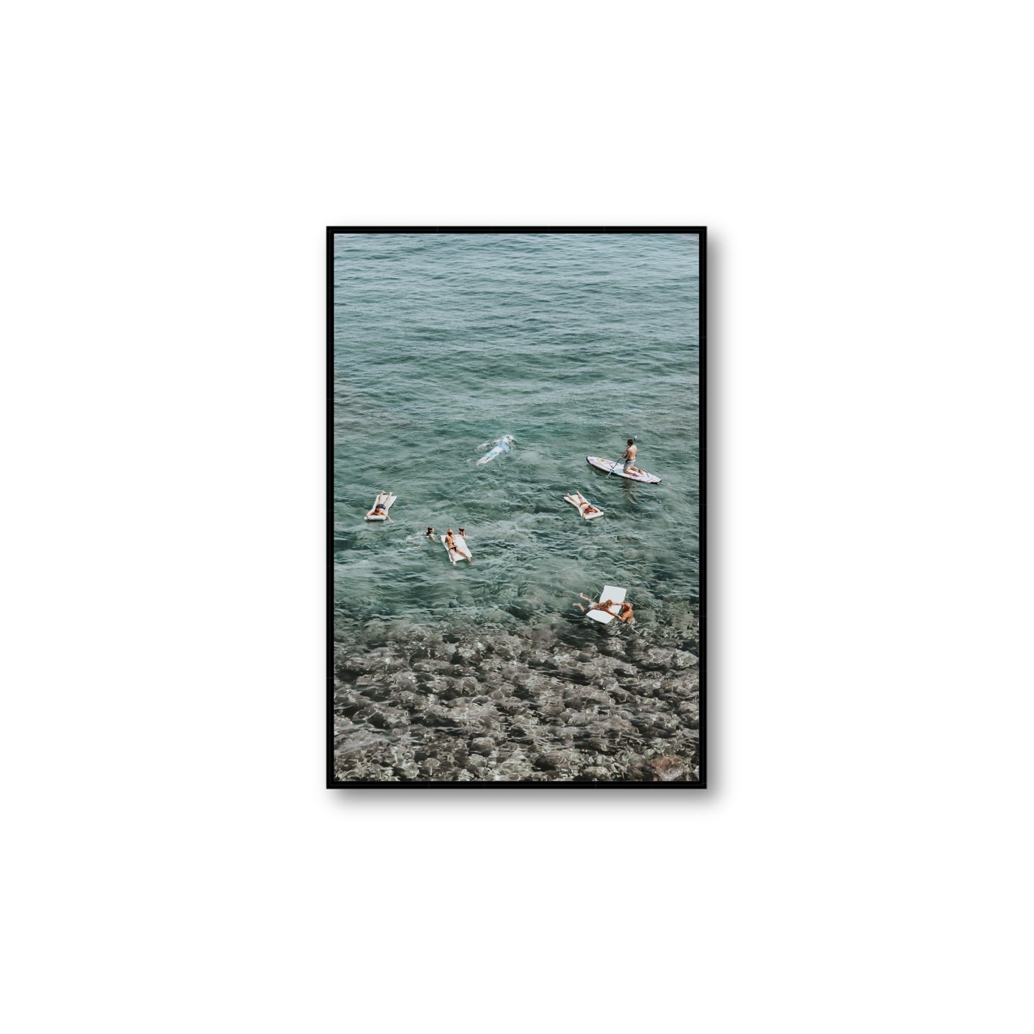 The Big Chill Tuscany coastal Italian wall art Large fine art canvas in black float frame
