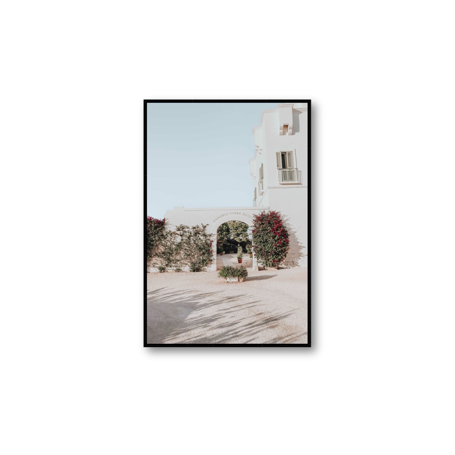 Villa Retreat fine art print, Puglia, Italy, Large, Black Float Frame, Fine Art Canvas