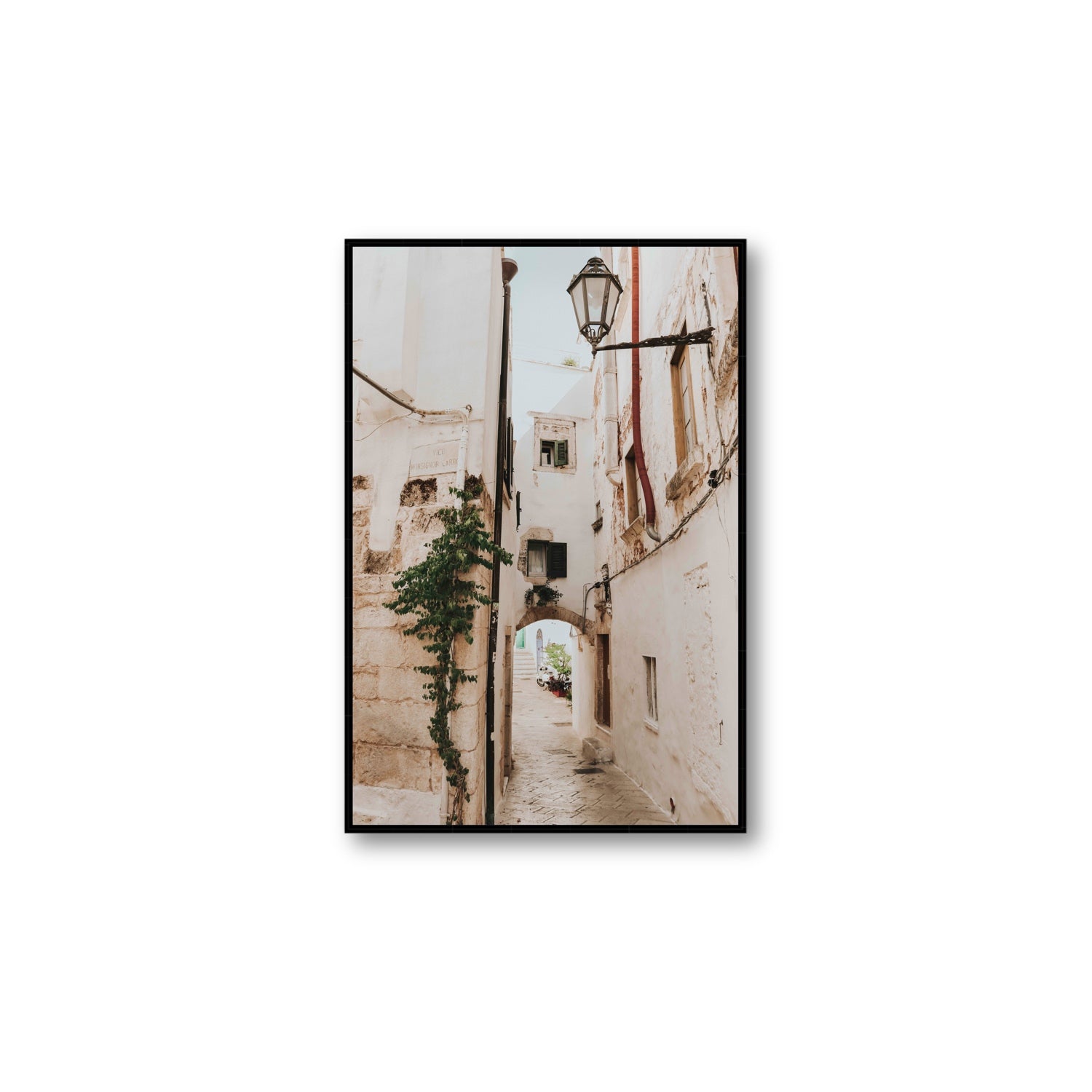 Labyrinth Lanes fine art print, Puglia, Italy, Large, Black Float Frame, Fine Art Canvas