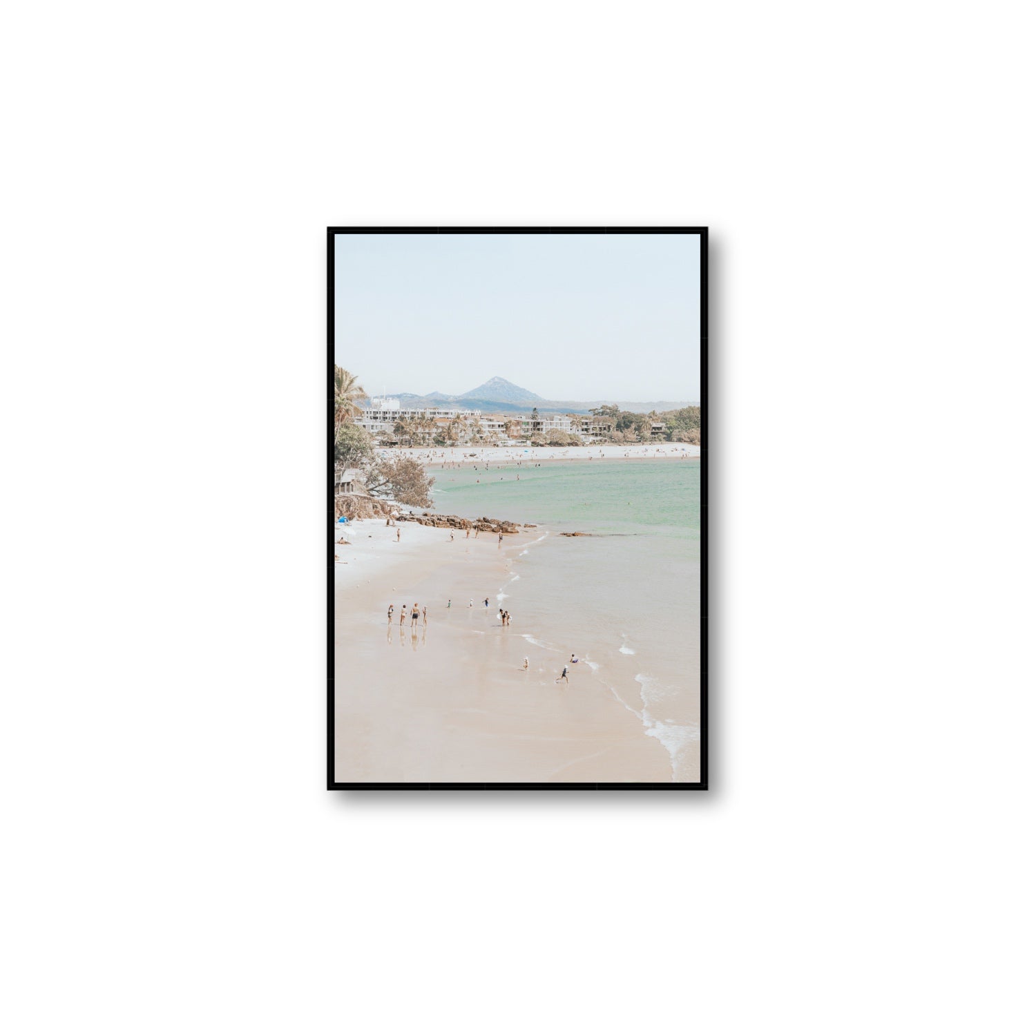 Little Cove Shallows fine art print, Noosa, Australia, coastal scenes artwork, Large, Black Float Frame, Fine Art Canvas