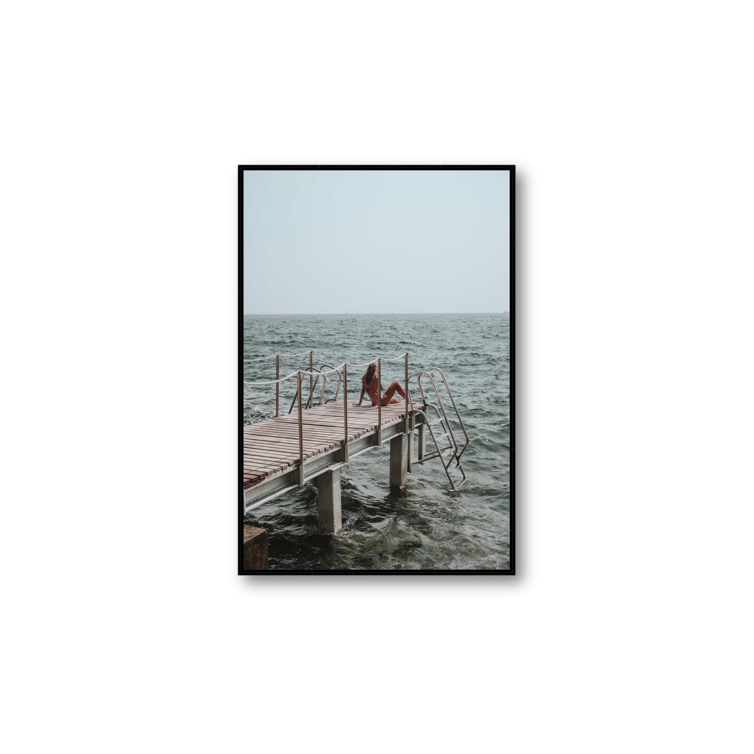The Dock's Whisper fine art print, Tuscany, Italy, Large, Black Float Frame, Fine Art Canvas