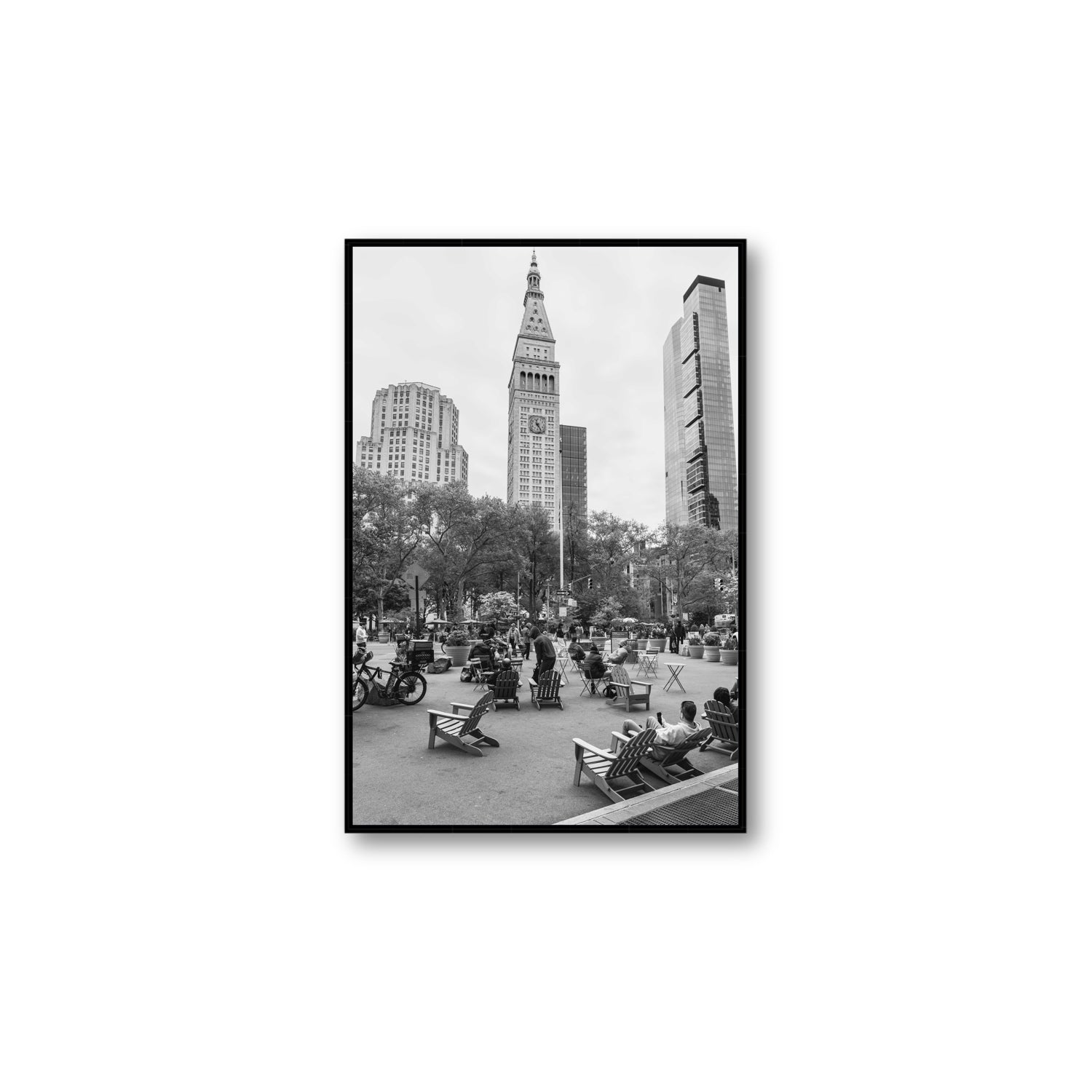 Timeless New York New York NYC Black & White wall art Large fine art canvas in black float frame