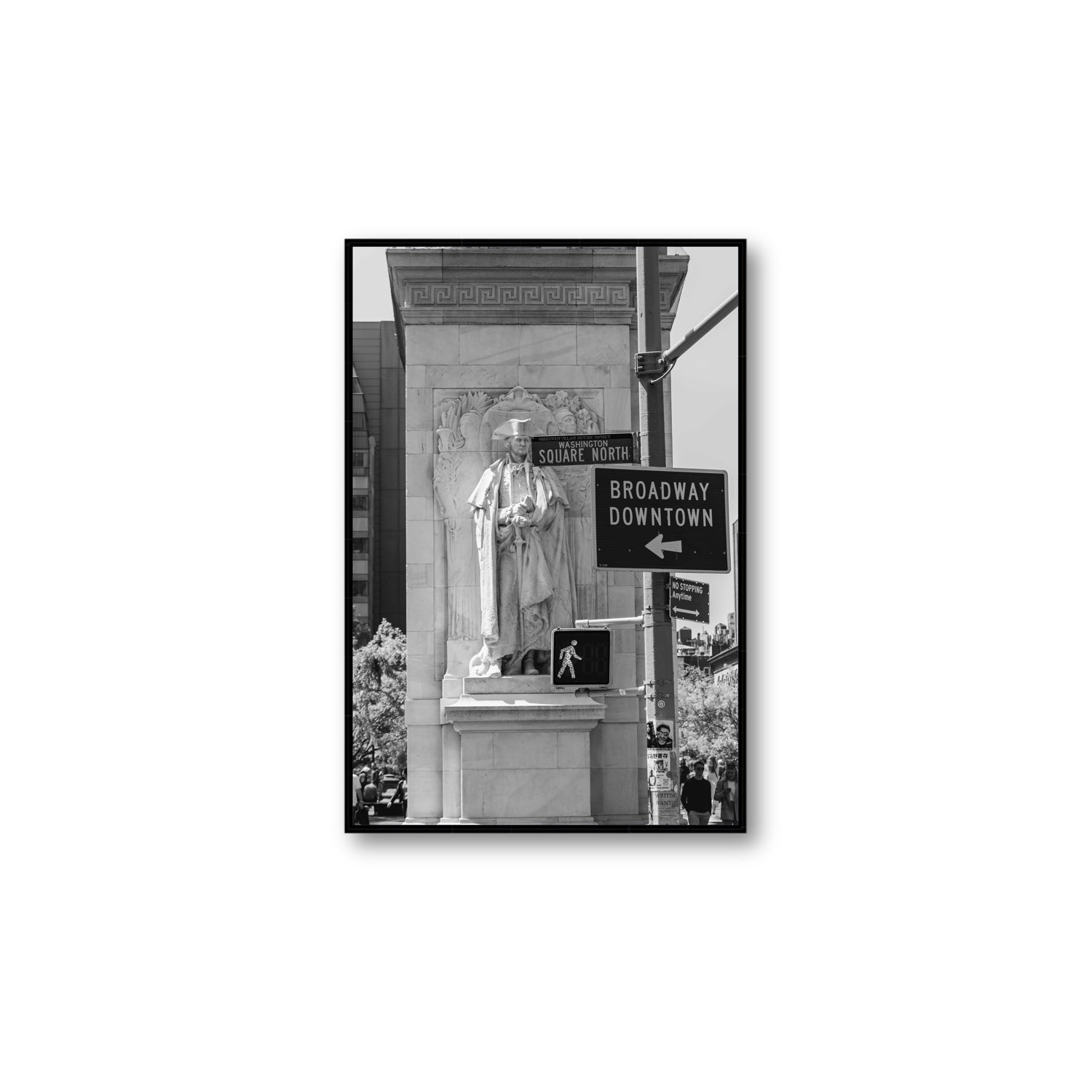 Silent Sentinels New York NYC Black & White wall art Large fine art canvas in black float frame