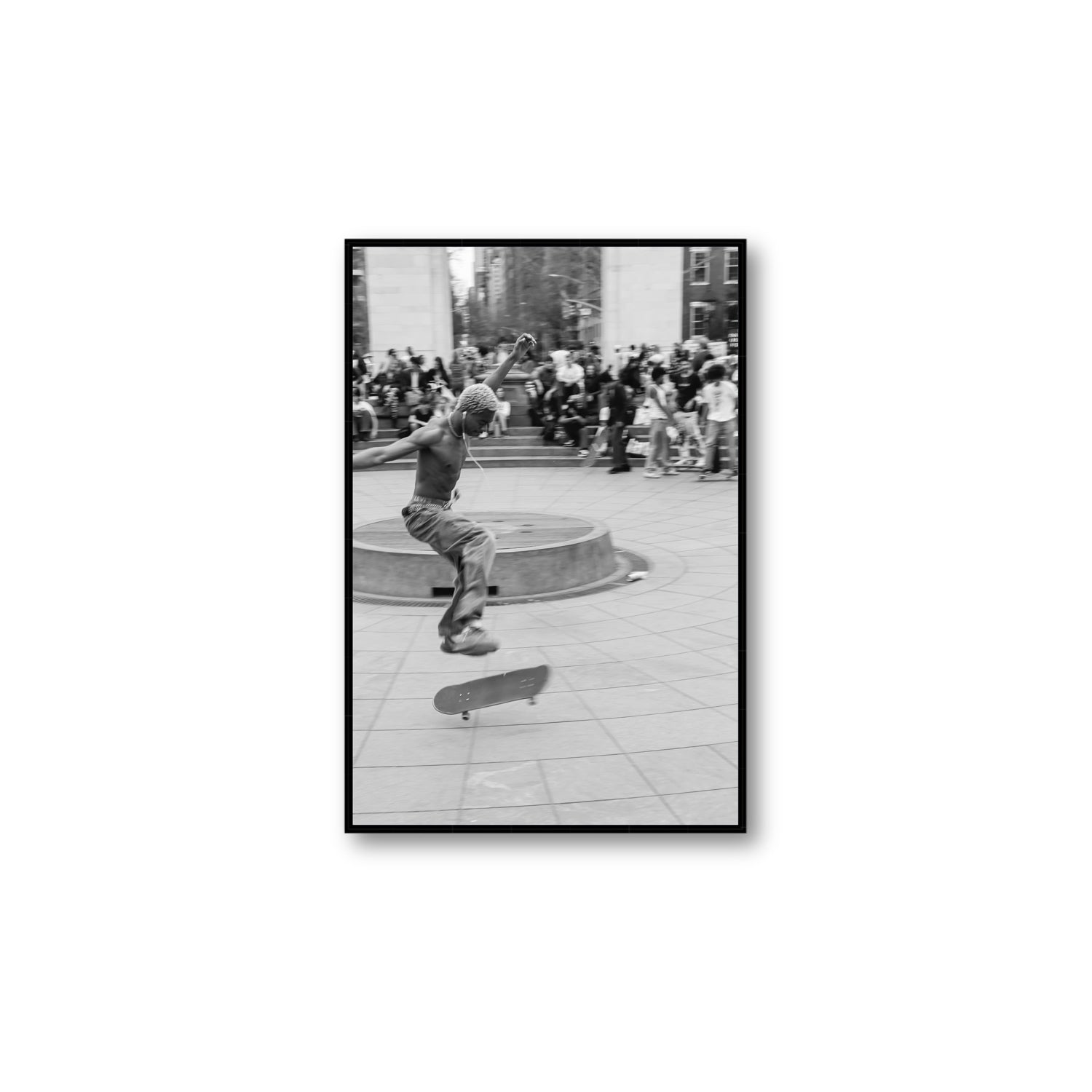 Airborne Rhythms New York NYC Black & White wall art Large fine art canvas in black float frame