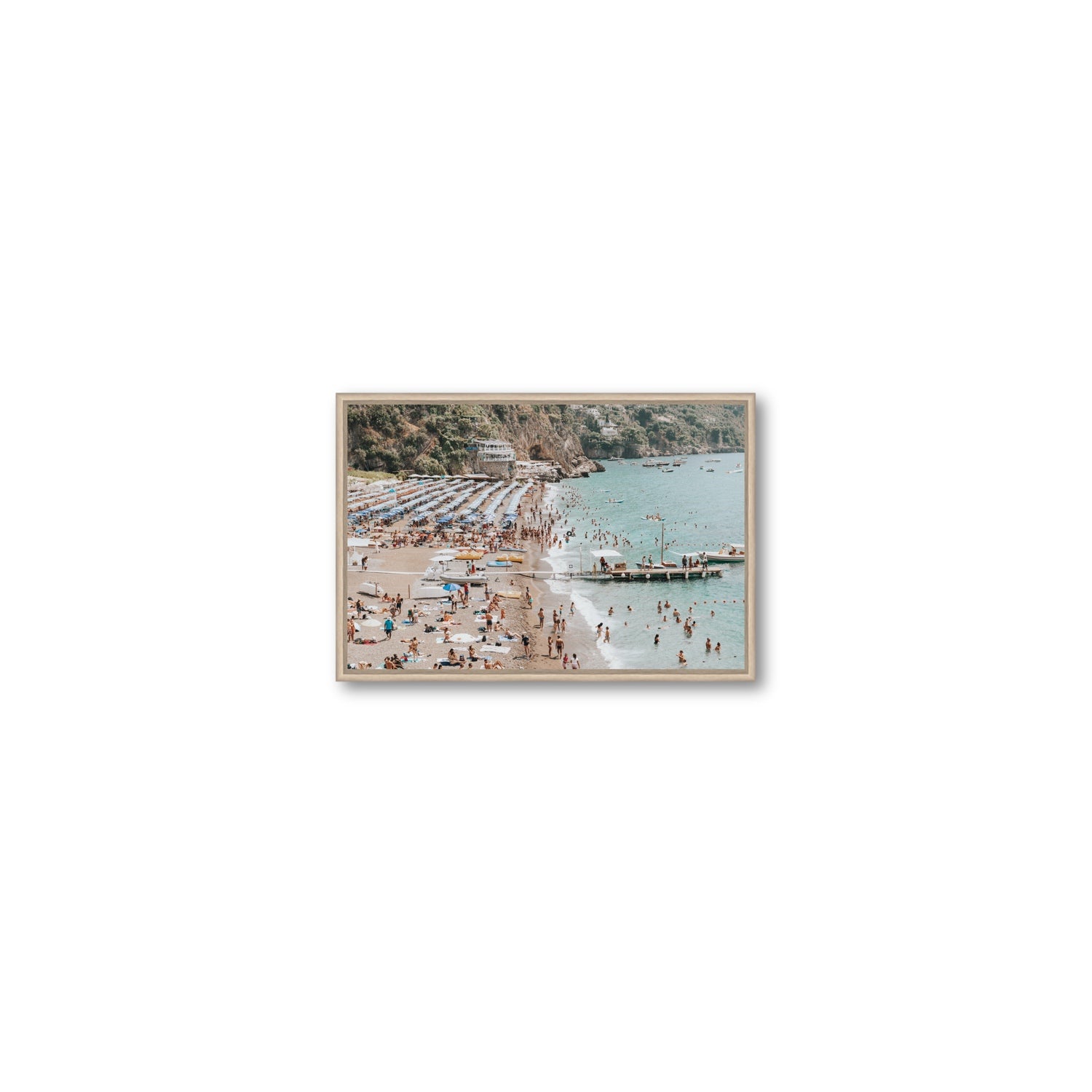 Vista Costiera fine art print, Positano, Italy, Small, Natural Oak Float Frame, Fine Art Canvas
