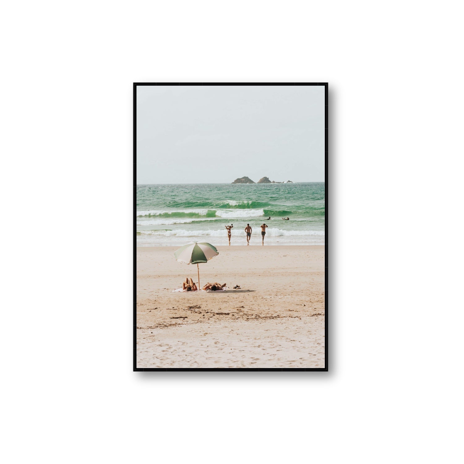 Escape The Ordinary Byron Bay coastal decor wall art Extra Large fine art canvas in black float frame