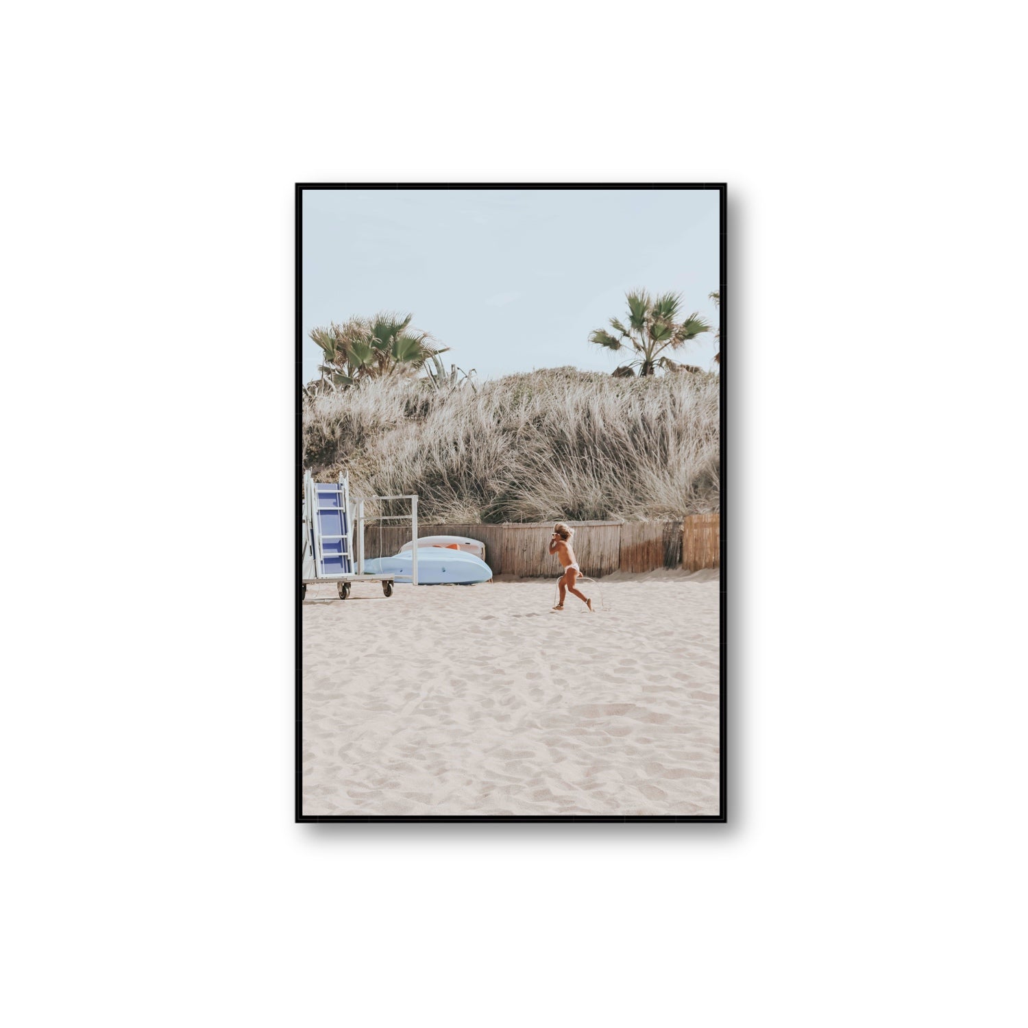 Little Explorer fine art print, Puglia, Italy, Extra Large, Black Float Frame, Fine Art Canvas