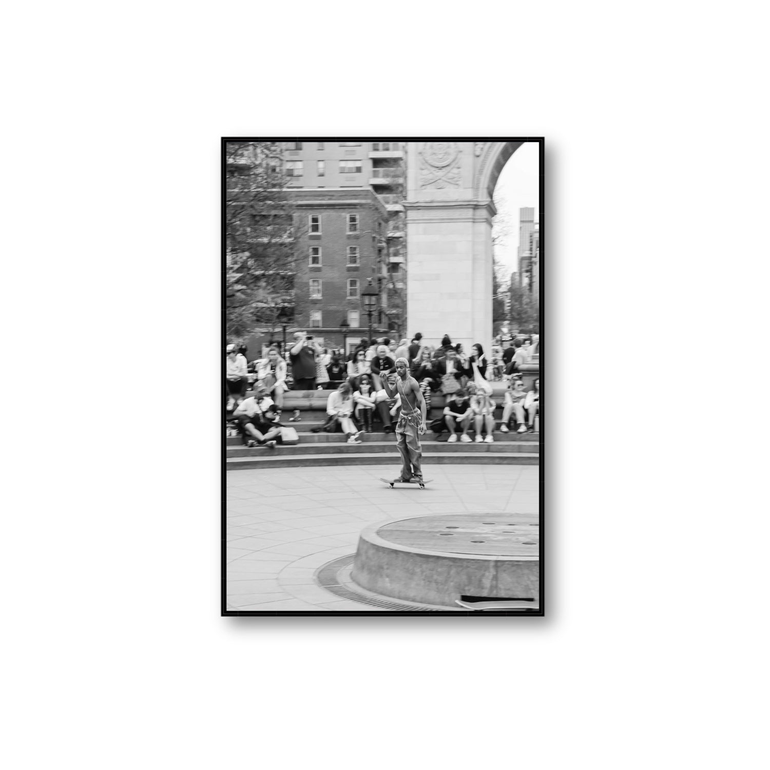 Parkside Pirouettes New York NYC Black & White wall art Extra Large fine art canvas in black float frame