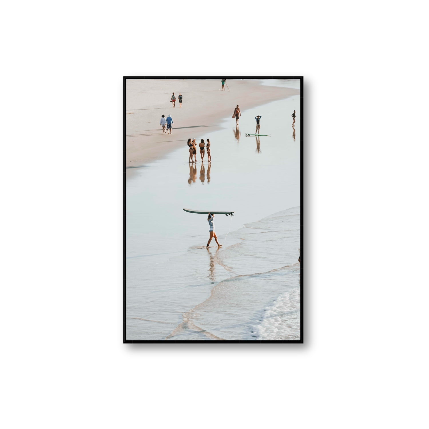 Bailey Byron Bay beach coastal decor wall art Extra Large fine art canvas in black float frame