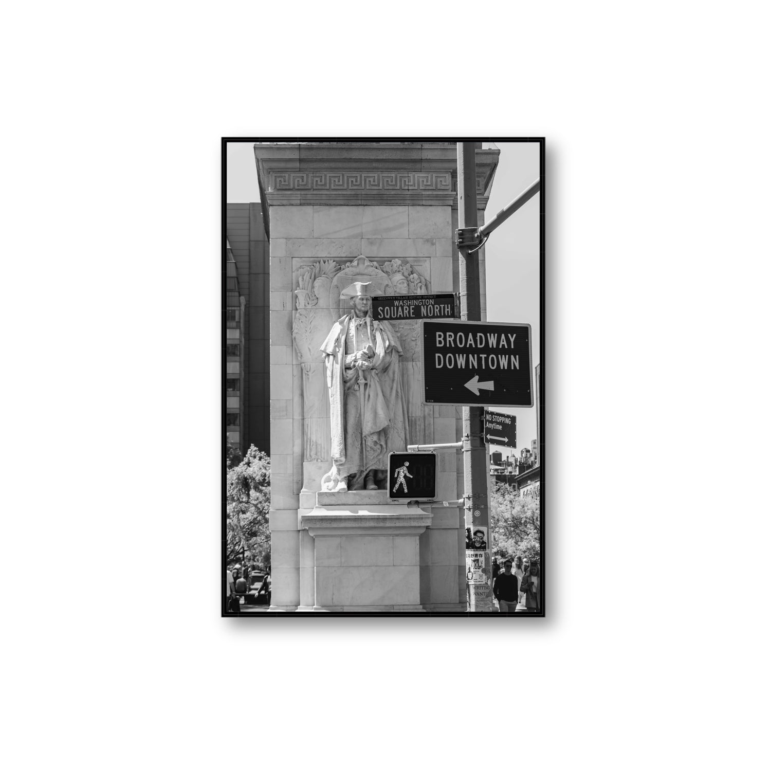 Silent Sentinels New York NYC Black & White wall art Extra Large fine art canvas in black float frame