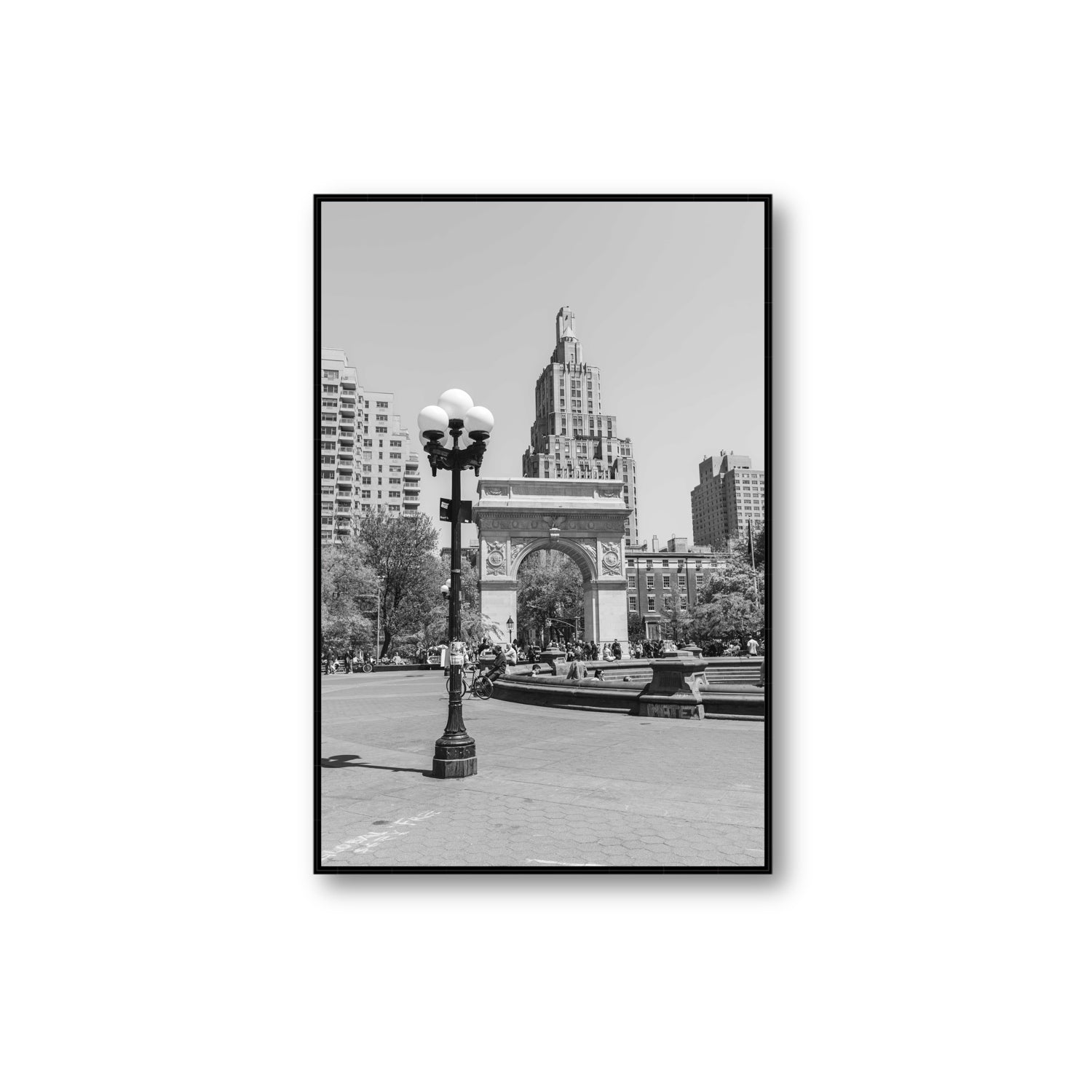 Pole Position New York NYC Black & White wall art Extra Large fine art canvas in black float frame