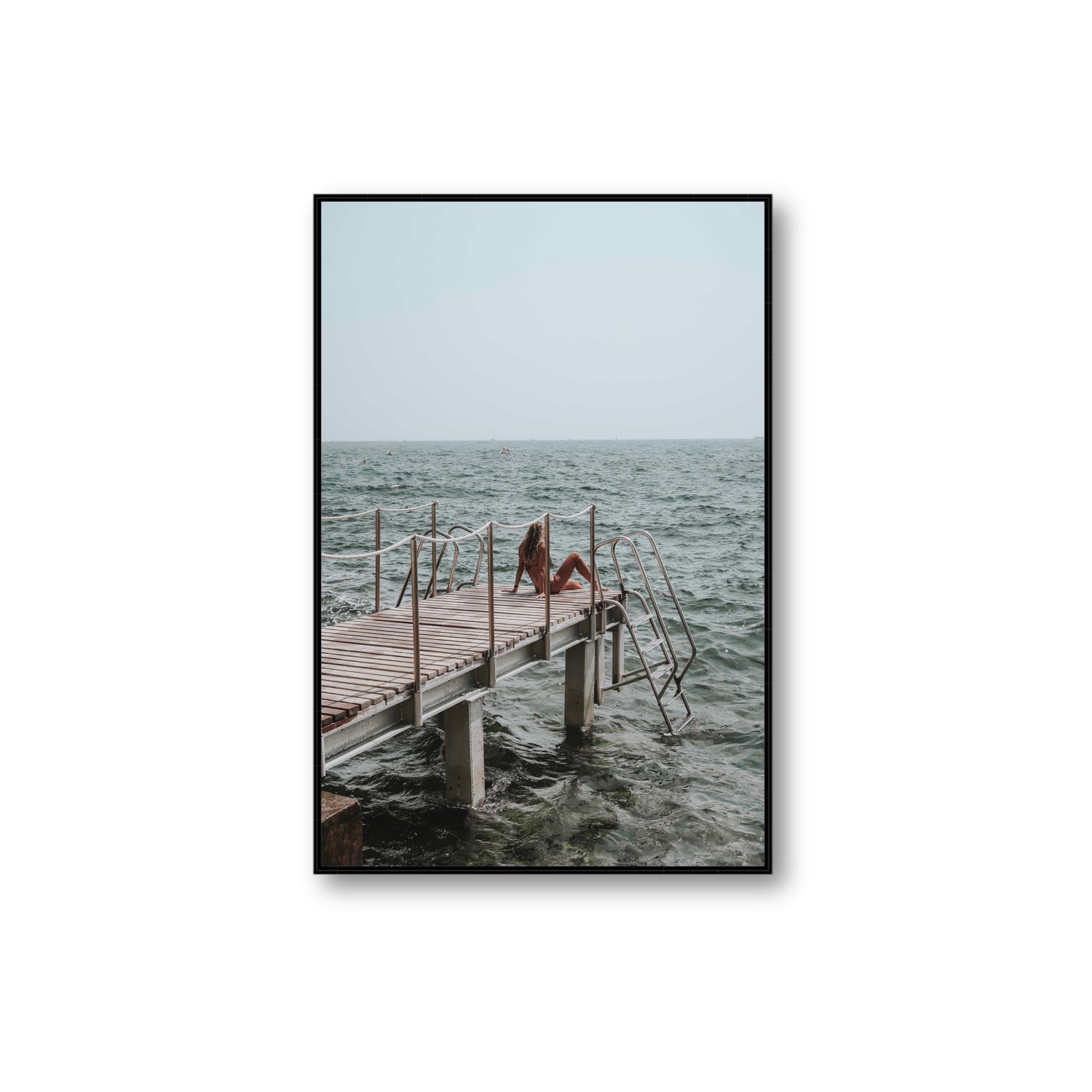 The Dock's Whisper fine art print, Tuscany, Italy, Extra Large, Black Float Frame, Fine Art Canvas