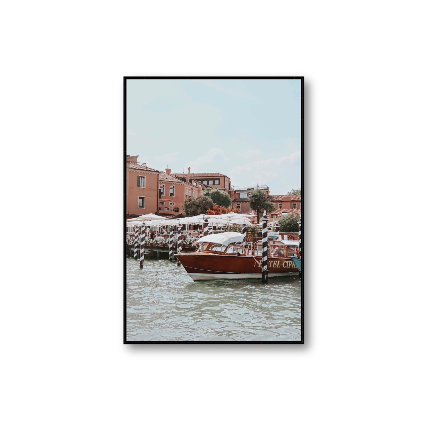 Queen Of The Adriatic Venice Italian wall art Extra Large fine art canvas in black float frame