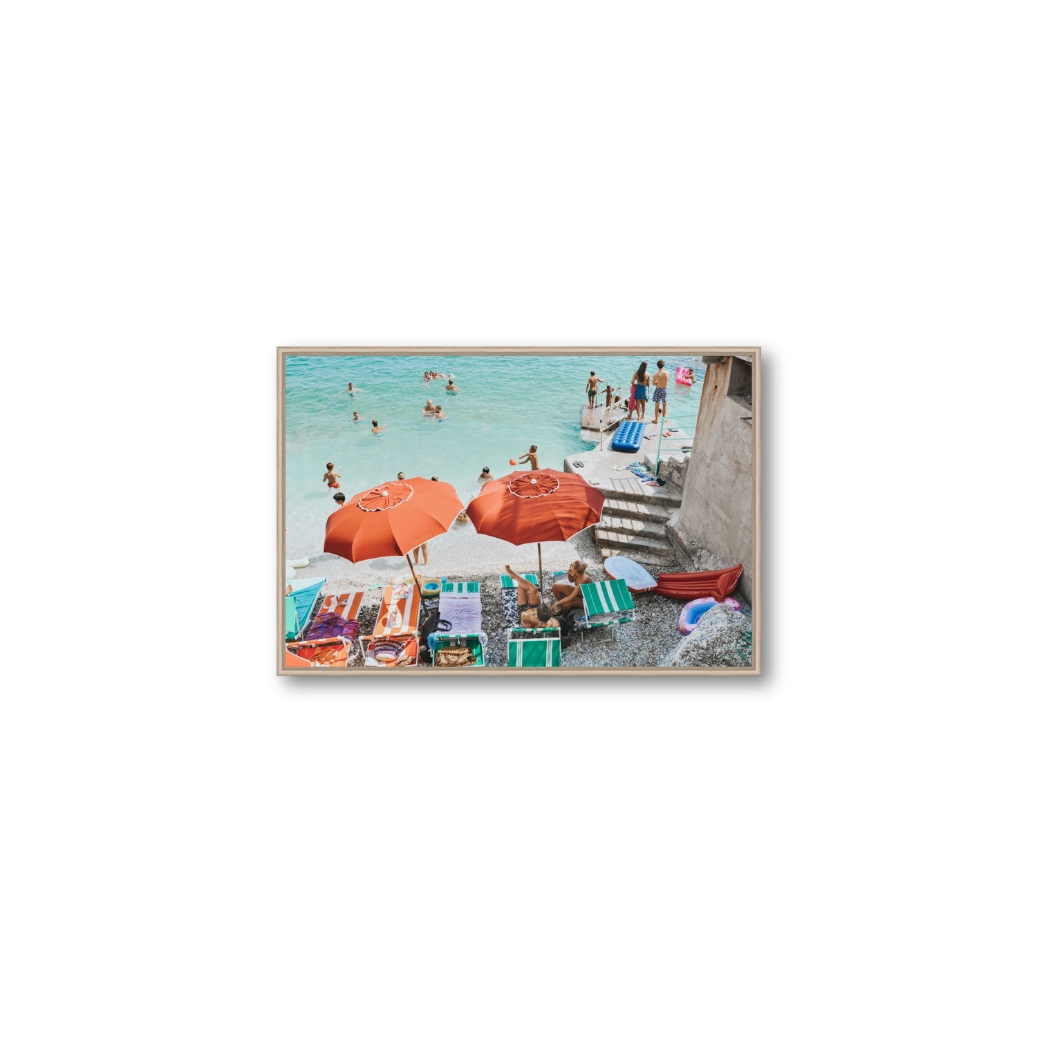 Water Wonderland fine art print, Capri, Italy, Medium, Natural Oak Float Frame, Fine Art Canvas