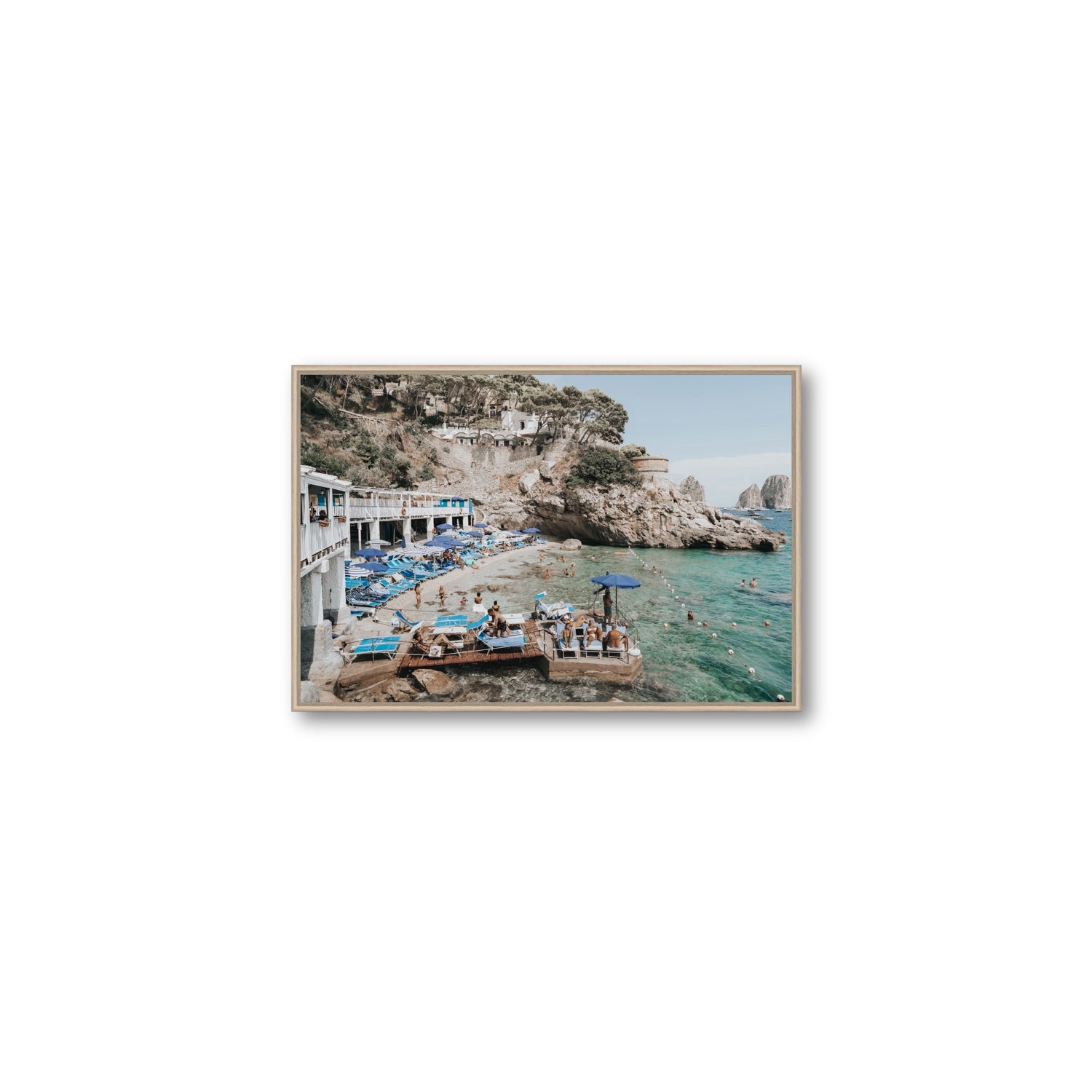 Vita Bella fine art print, Capri, Italy, Medium, Natural Oak Float Frame, Fine Art Canvas
