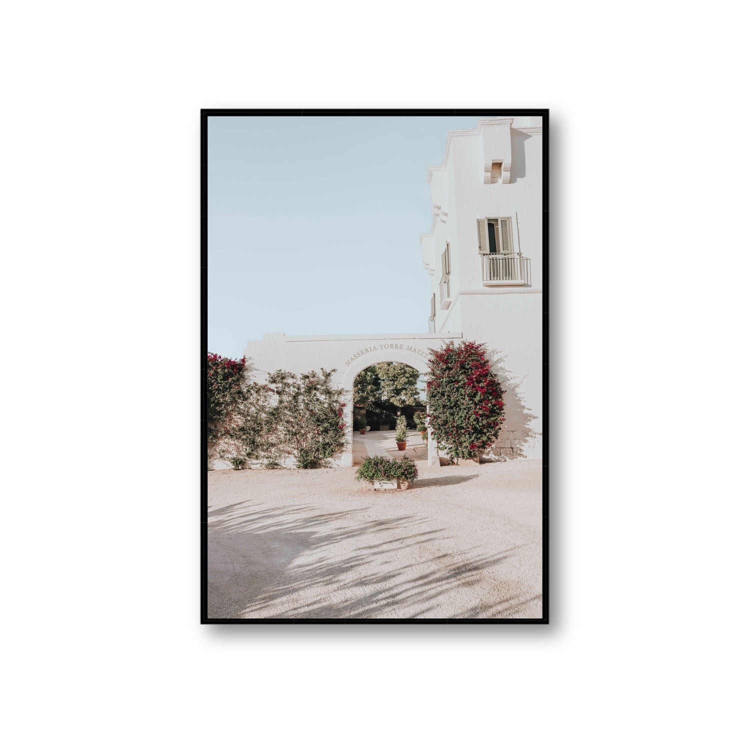 Villa Retreat fine art print, Puglia, Italy, Giant, Black Float Frame, Fine Art Canvas
