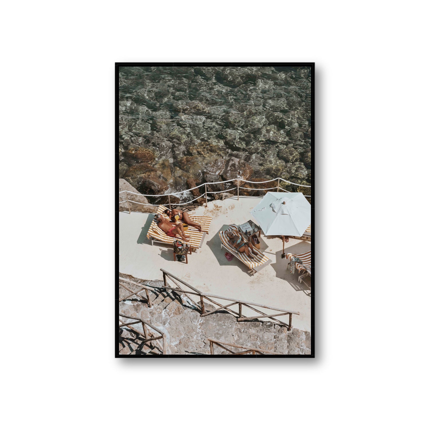 Lounge Lizards Tuscany Italian decor wall art Giant fine art canvas in black float frame