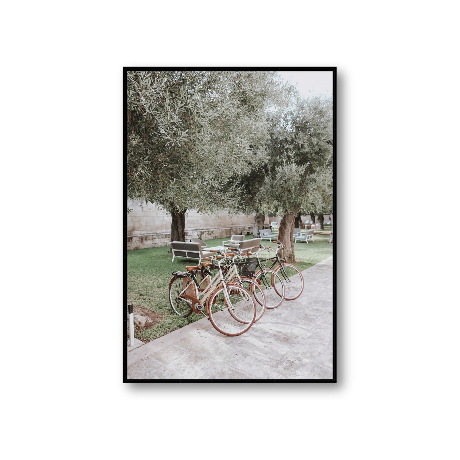 Classic Cruisers Puglia wall art Giant fine art canvas in black float frame