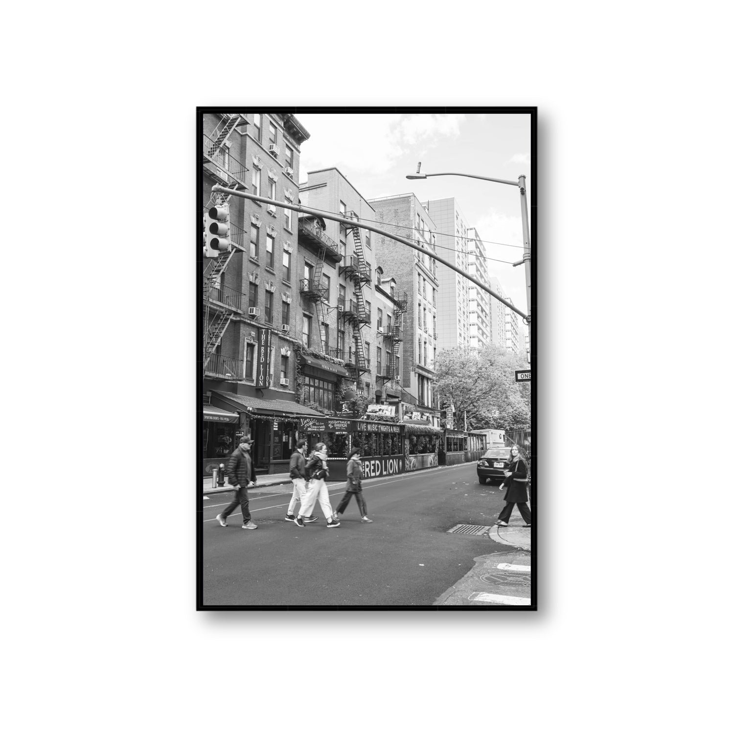 Spectral Streets New York NYC Black & White wall art Giant fine art canvas in black float frame