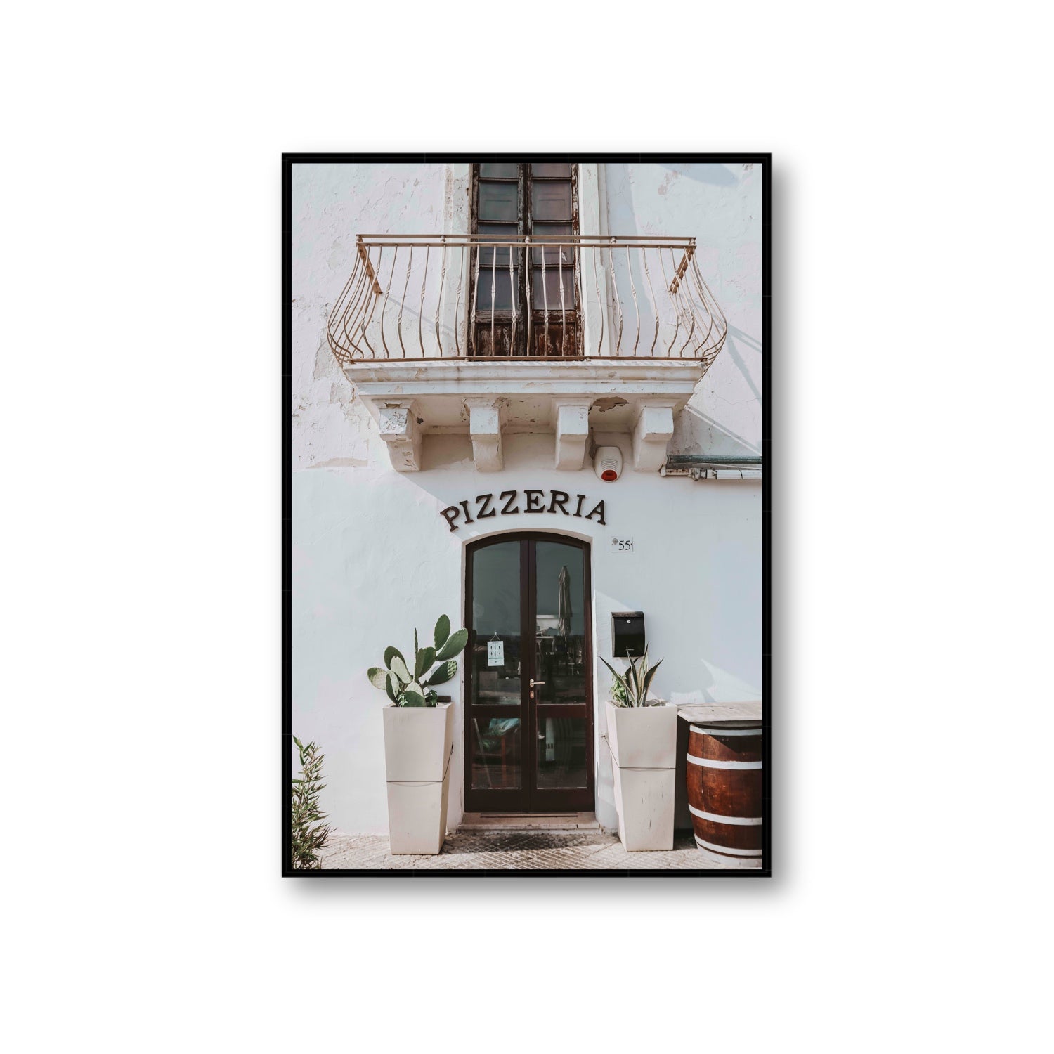 Pizzeria Puglia Italian wall art Giant fine art canvas in black float frame