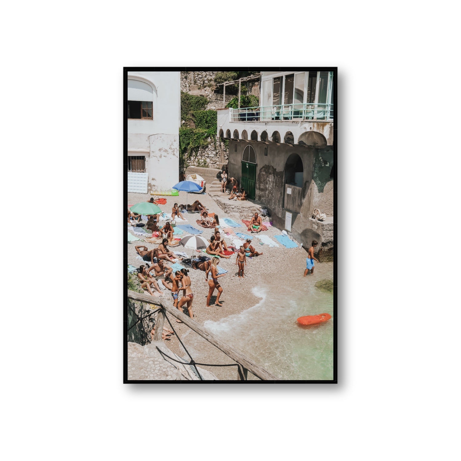 The Sunbathers Oasis fine art print, Capri, Italy, Giant, Black Float Frame, Fine Art Canvas