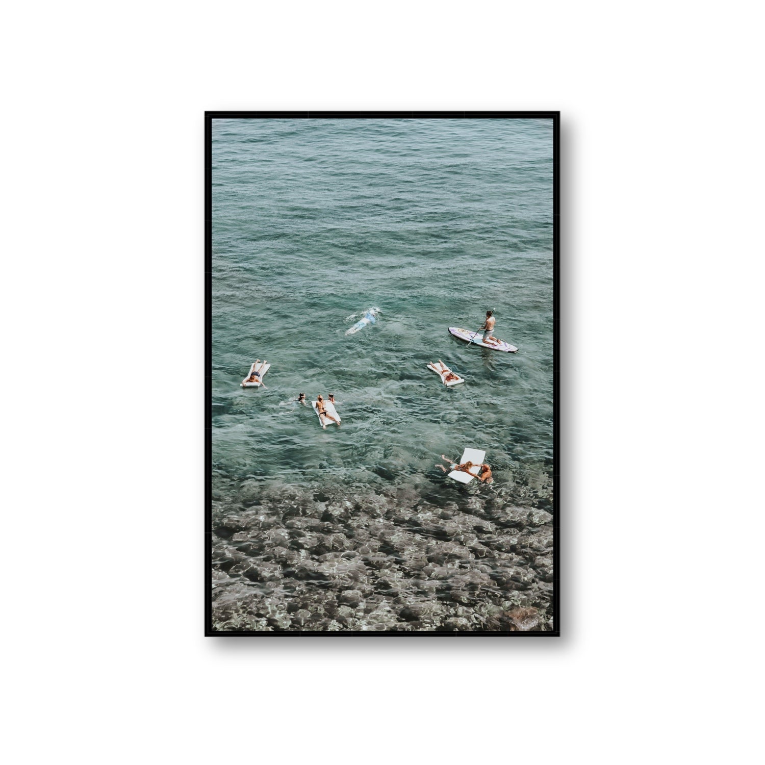 The Big Chill Tuscany coastal Italian wall art Giant fine art canvas in black float frame