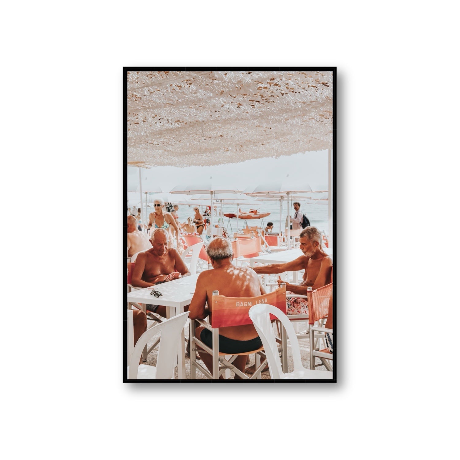 The Players fine art print, Alassio, Italy, Giant, Black Float Frame, Fine Art Canvas