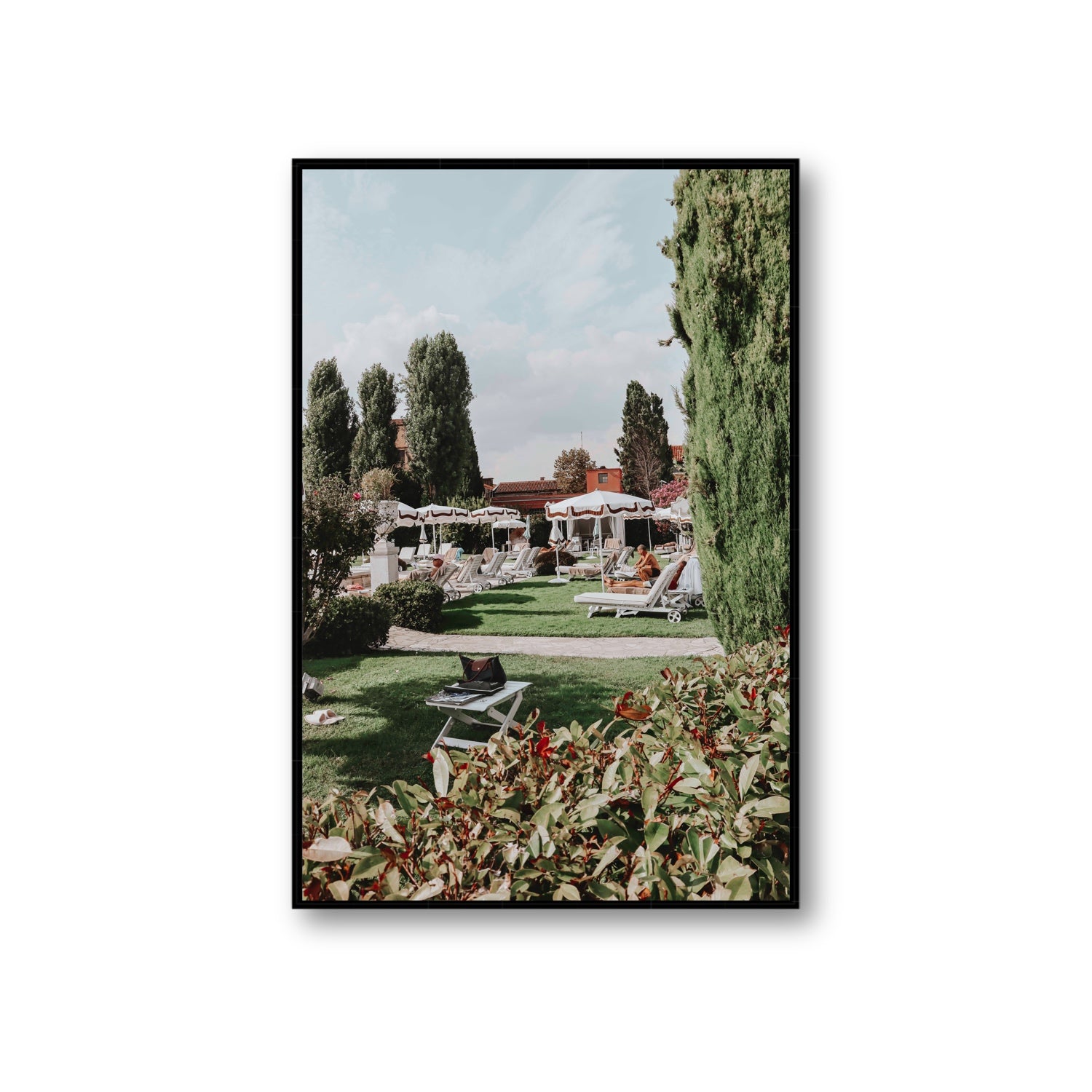 Private Serenity Venice Italian wall art Giant fine art canvas in black float frame