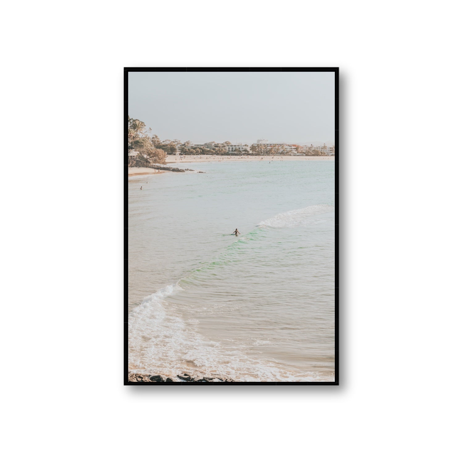 Salt Reverie fine art print, Noosa, Australia, coastal scenes artwork, Giant, Black Float Frame, Fine Art Canvas
