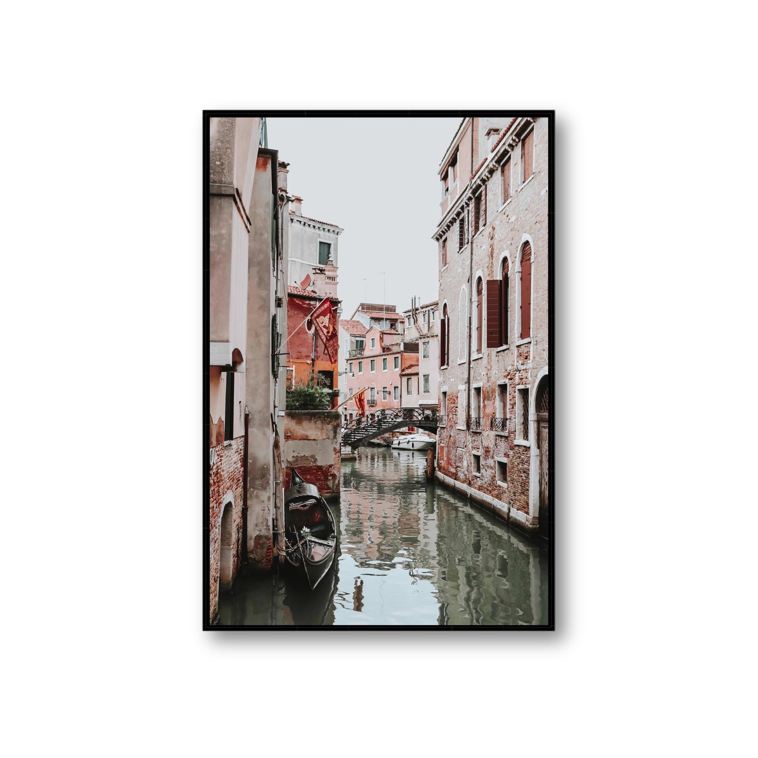 Laguna Veneta Venice Italian wall art Giant fine art canvas in black float frame