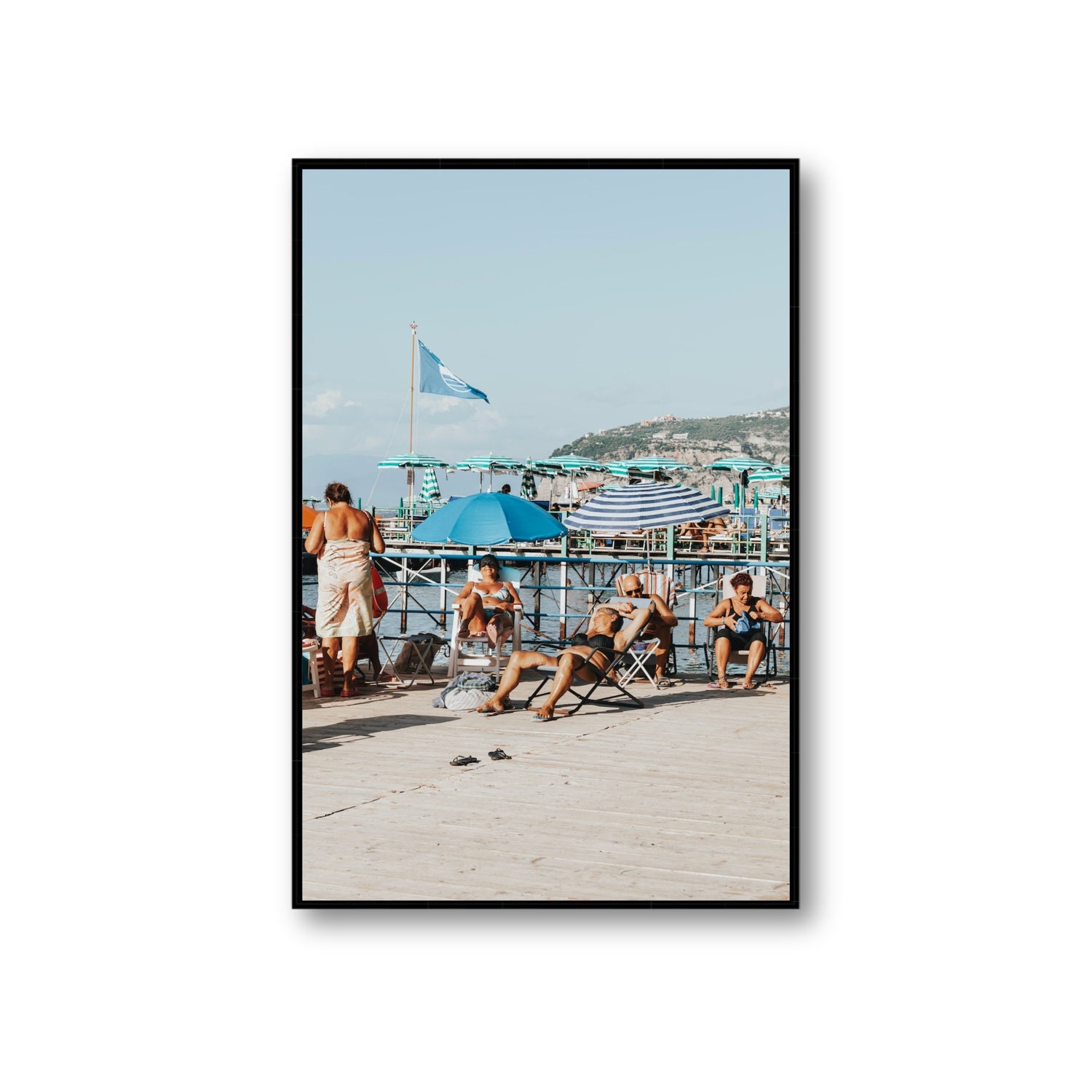 The Golden Years Sorrento Italian wall art Giant fine art canvas in black float frame