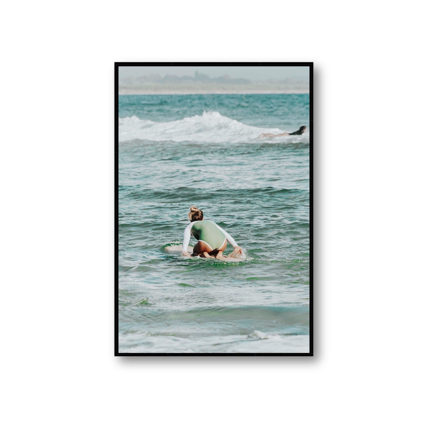 Quincy Byron Bay Surf coastal wall art Giant fine art canvas in black float frame