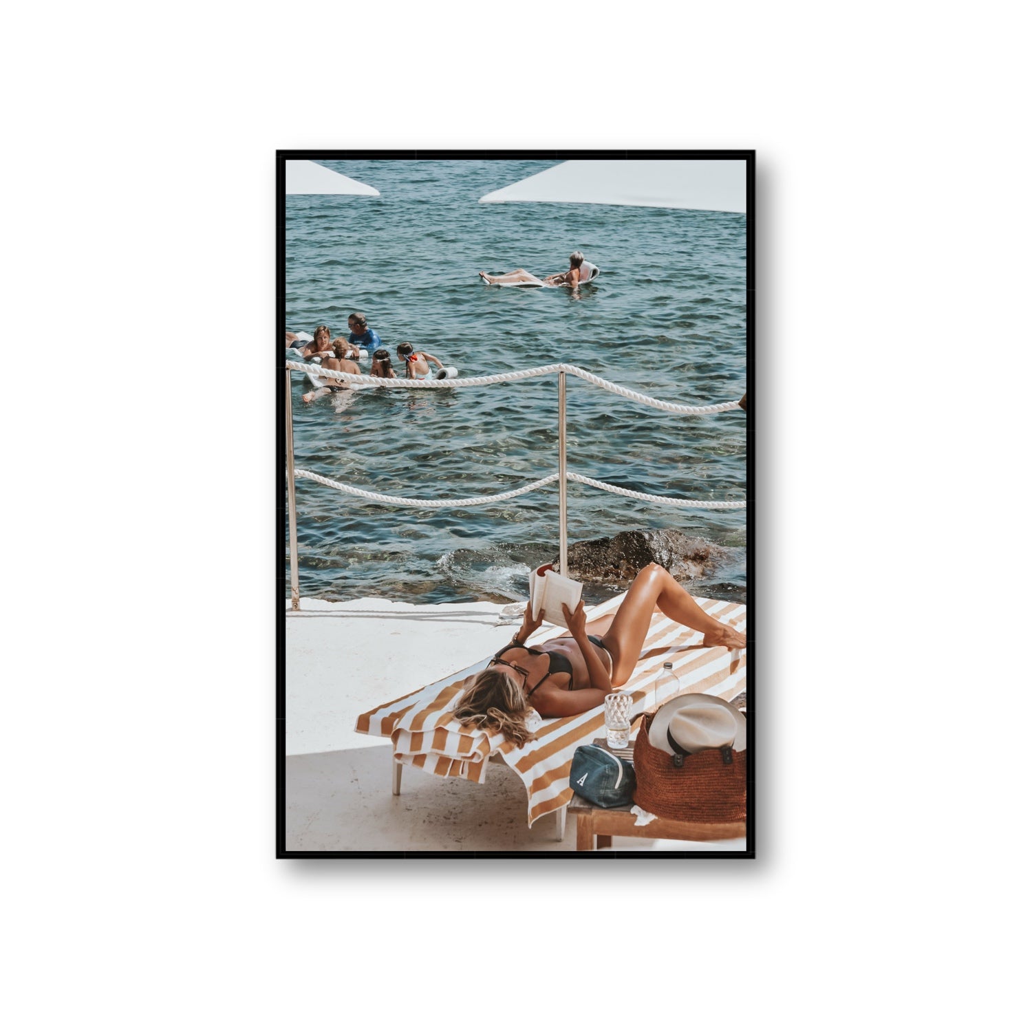Cloud Nine Tuscany Italian decor wall art Giant fine art canvas in black float frame