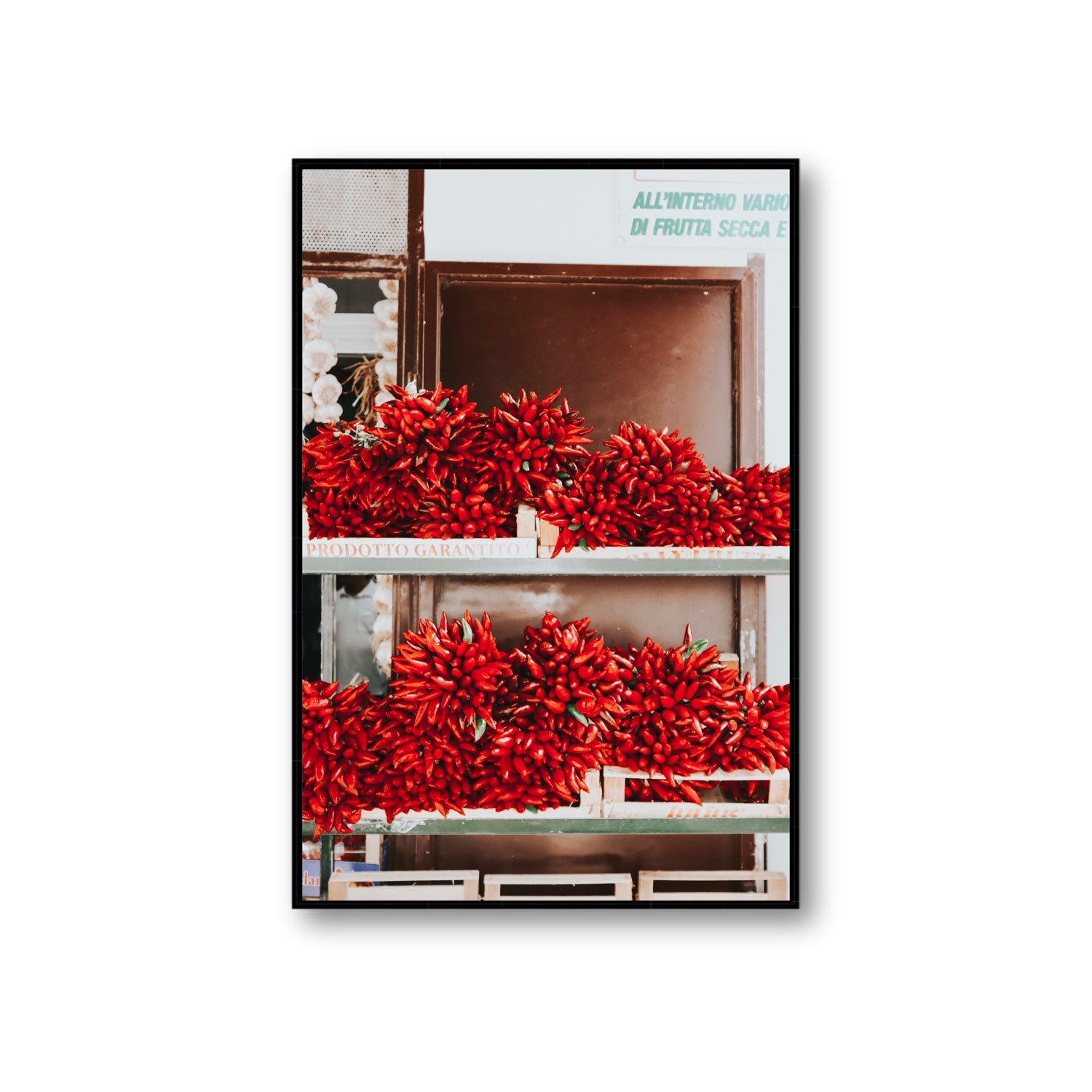 Hot Harvest Puglia Italian wall art Giant fine art canvas in black float frame