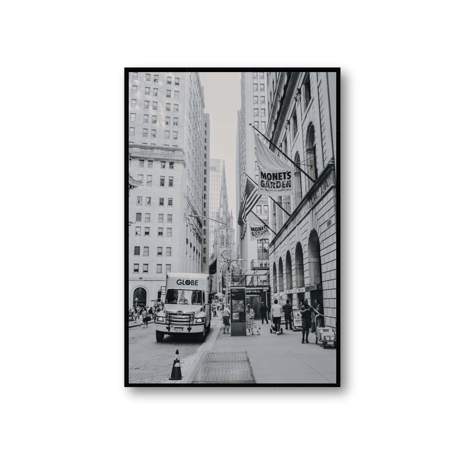Metropolitan Monotone New York NYC Black & White wall art Giant fine art canvas in black float frame