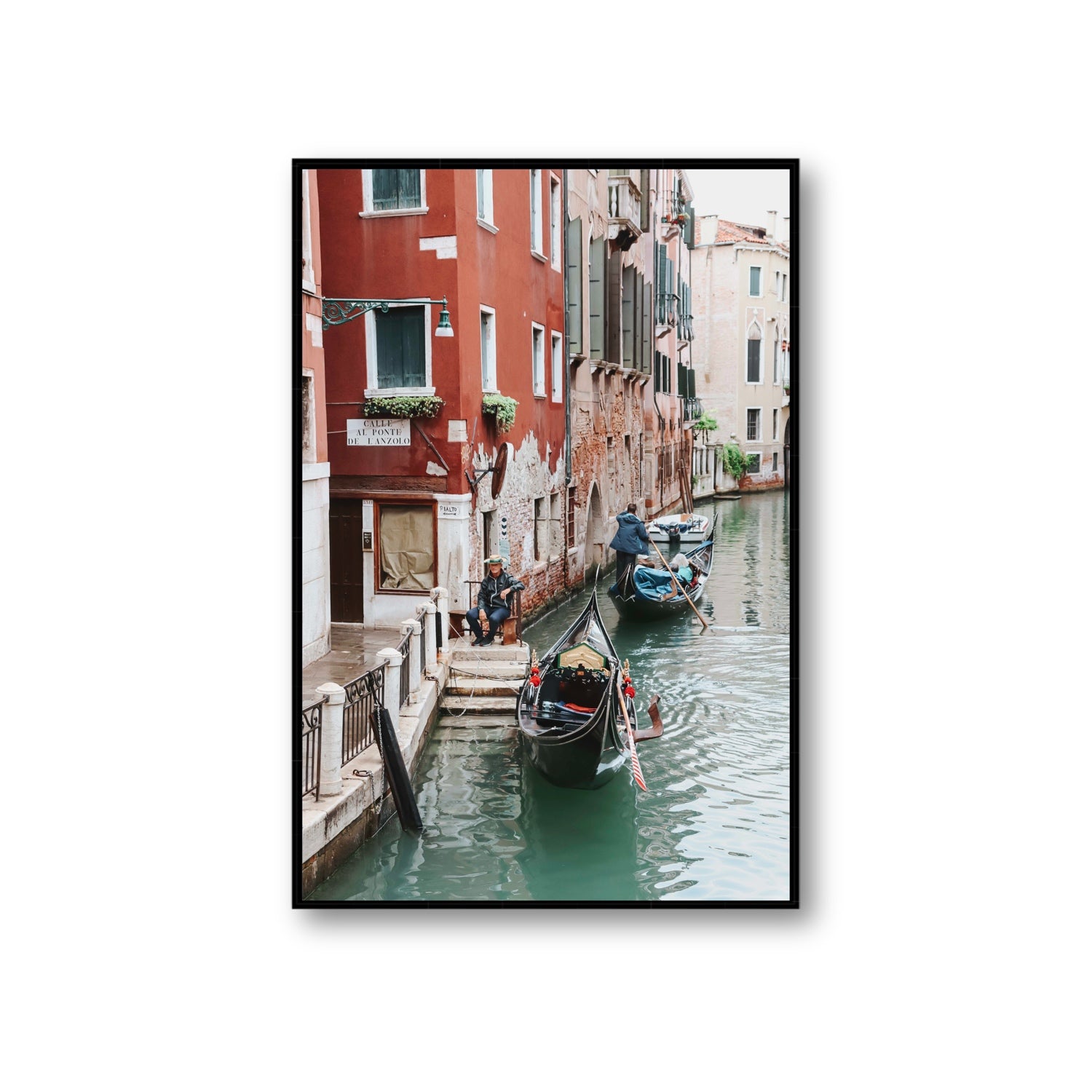 The Merchant Venice Canal Italian wall art Giant fine art canvas in black float frame