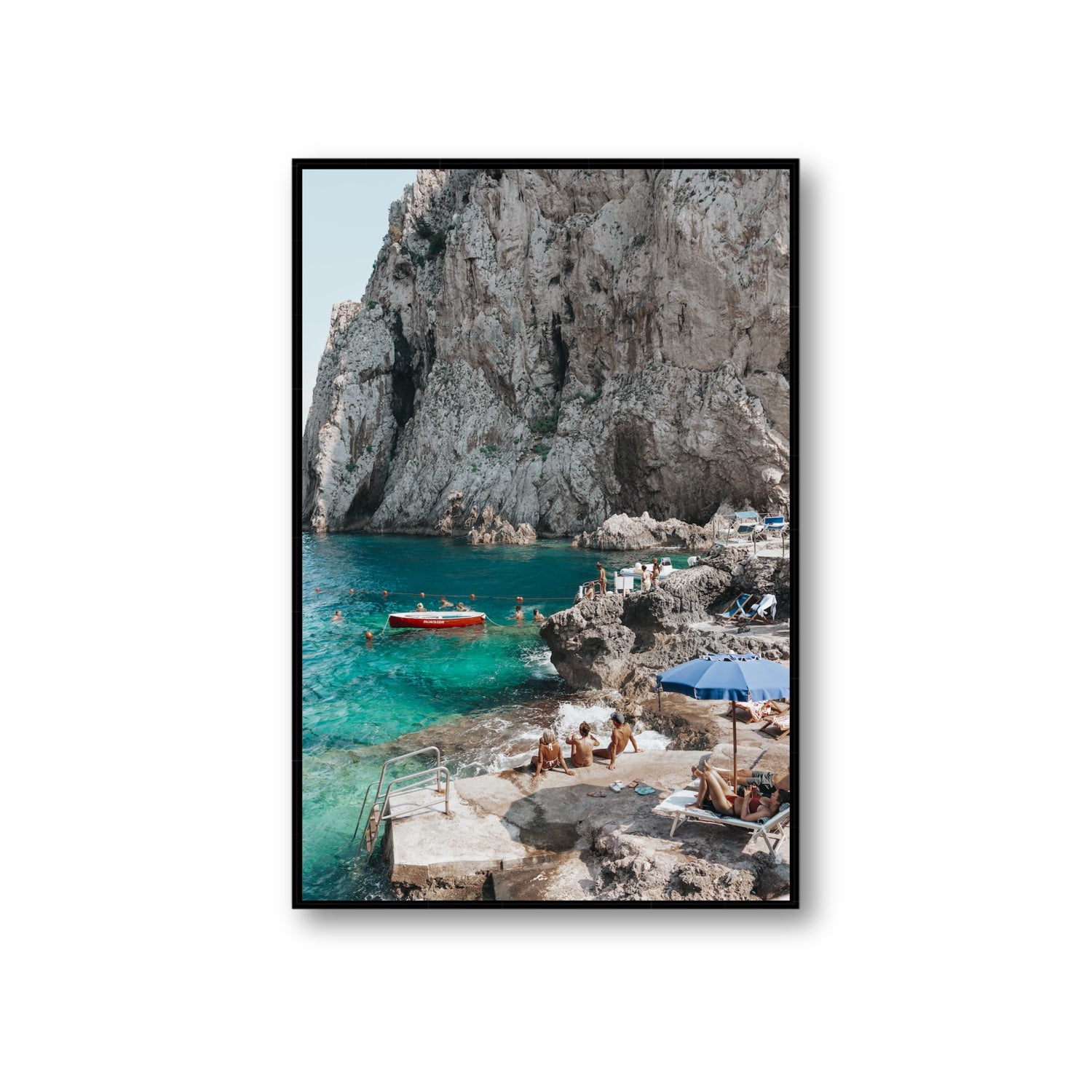 Tranquility fine art print, Capri, Italy, Giant, Black Float Frame, Fine Art Canvas