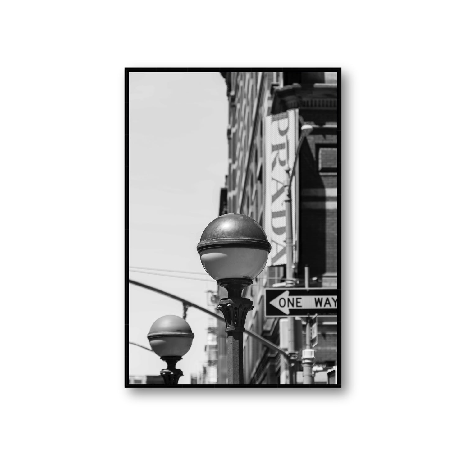 Subway Style New York NYC Black & White wall art Giant fine art canvas in black float frame