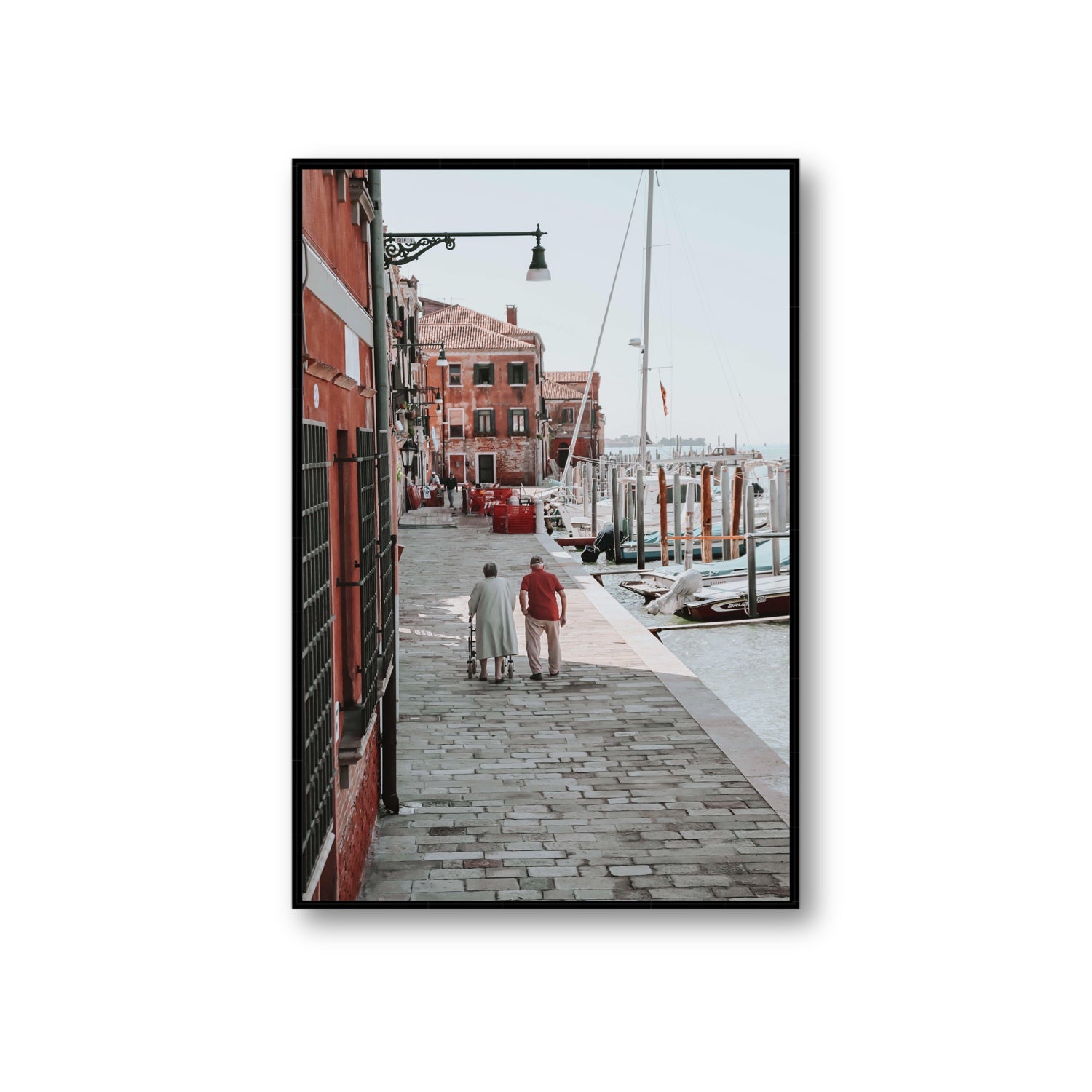 OG Casanova Venice Italian wall art Giant fine art canvas in black float frame