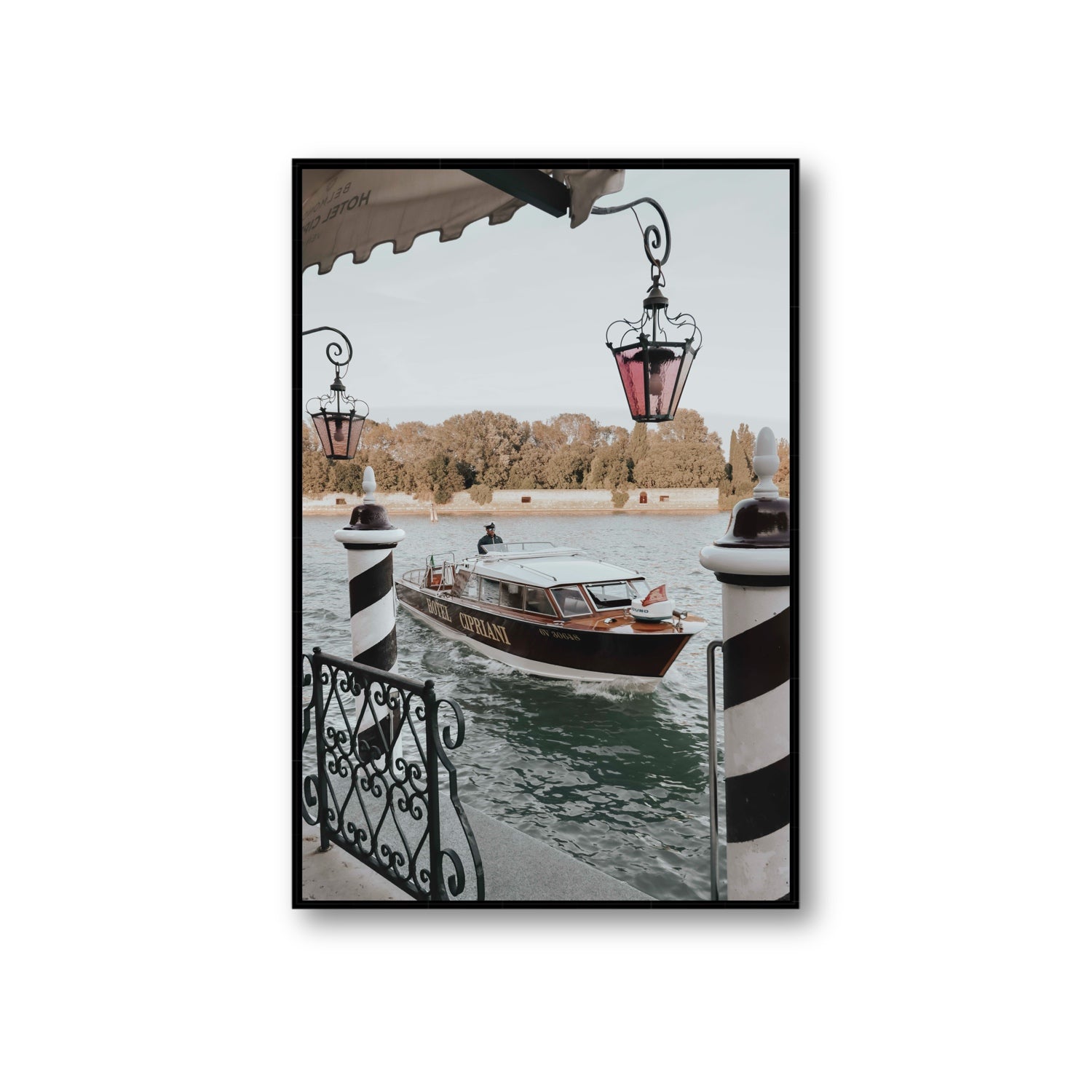 Taxi Shuttle Venice wall art Giant fine art canvas in black float frame