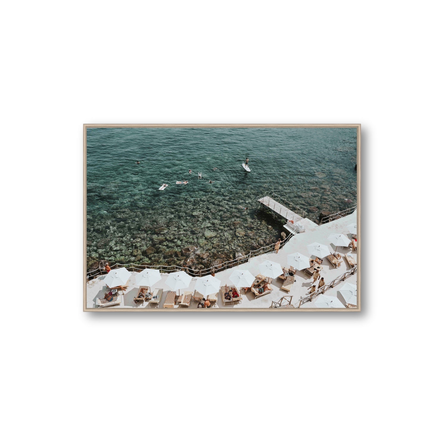 Our Tuscan Dream Tuscany Italian wall art Extra Large fine art canvas in natural oak float frame
