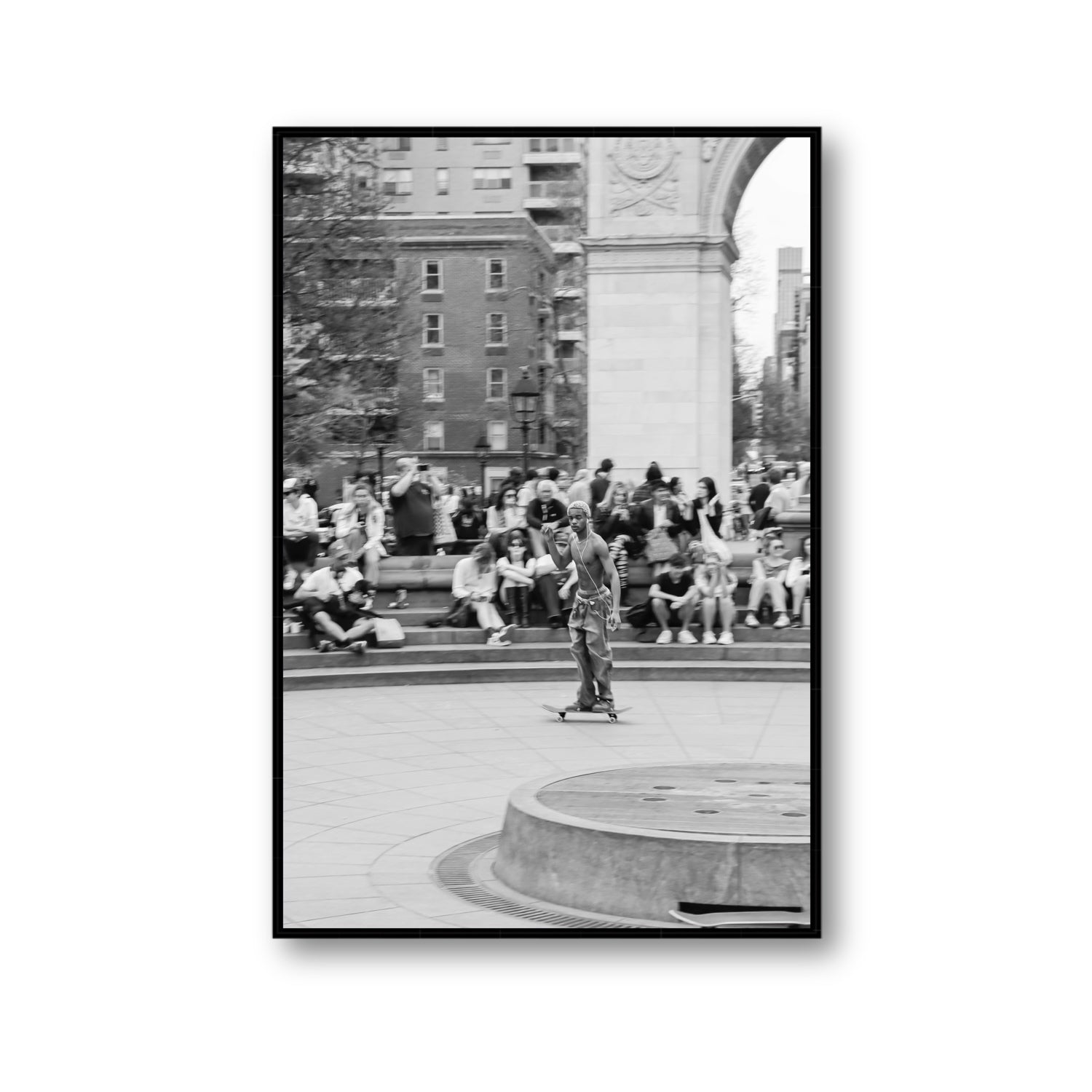 Parkside Pirouettes New York NYC Black & White wall art Gallery fine art canvas in black float frame