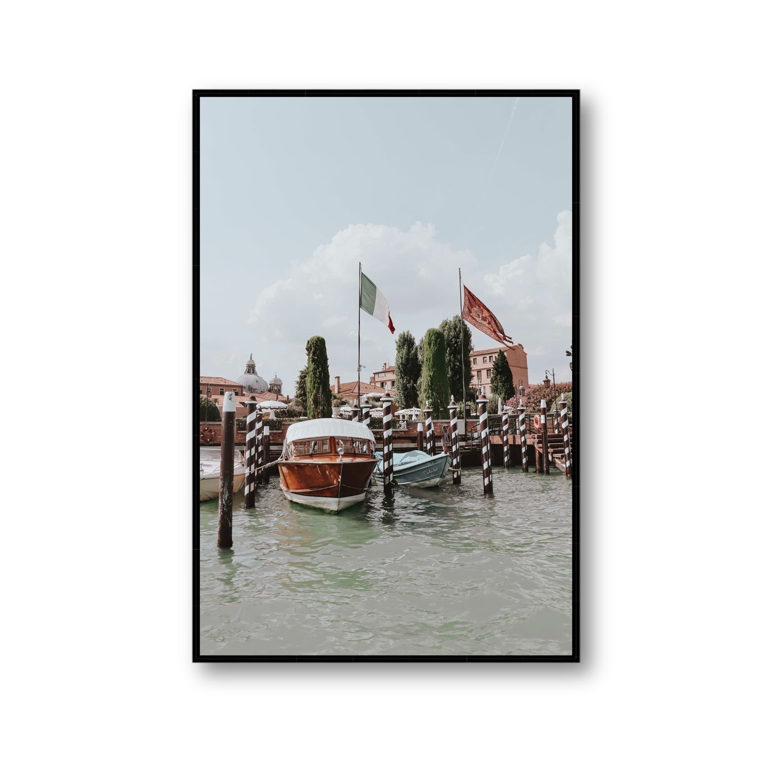 Cipriani Venice wall art Gallery fine art canvas in black float frame