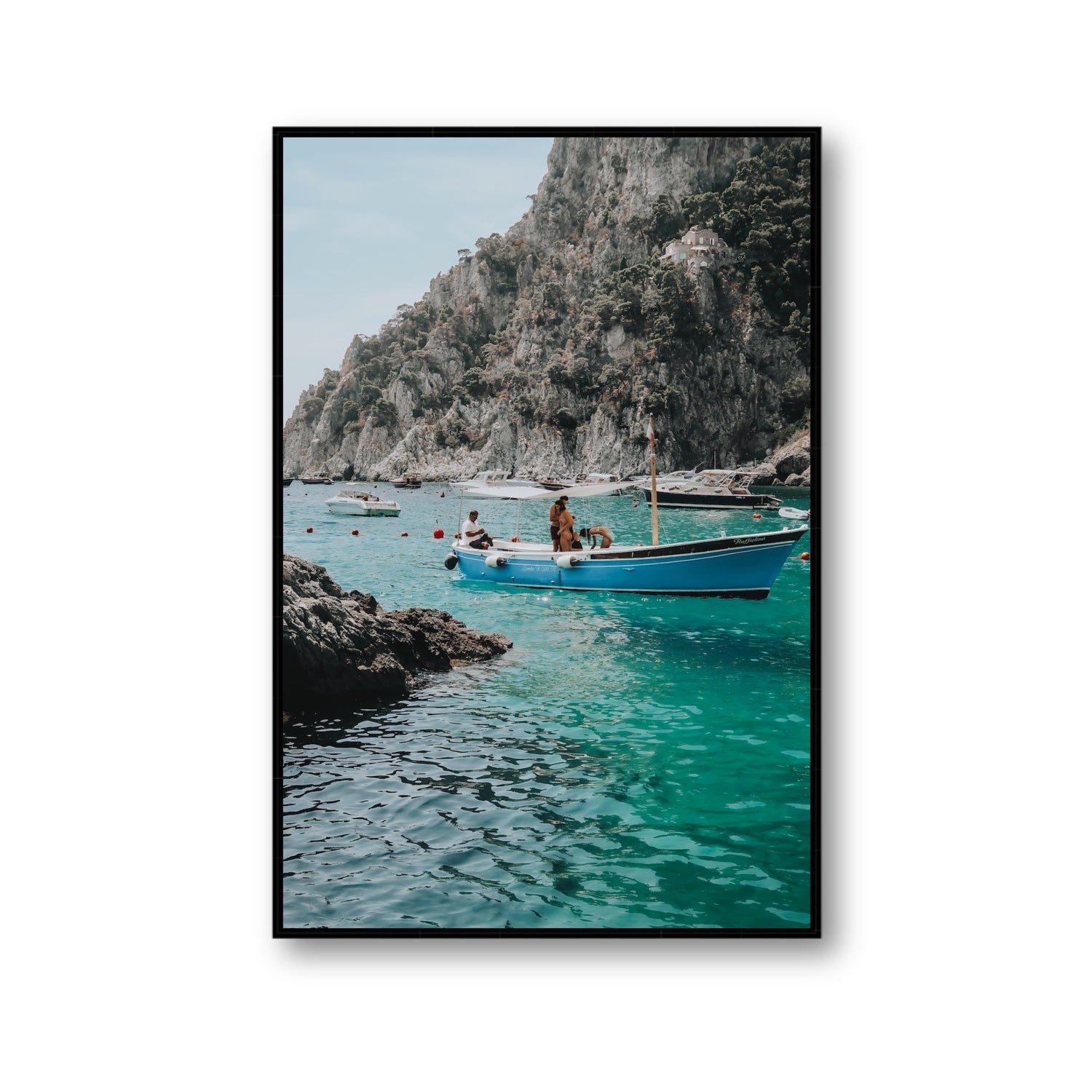 Emerald Escape fine art print, Capri, Italy, Gallery, Black Float Frame, Fine Art Canvas