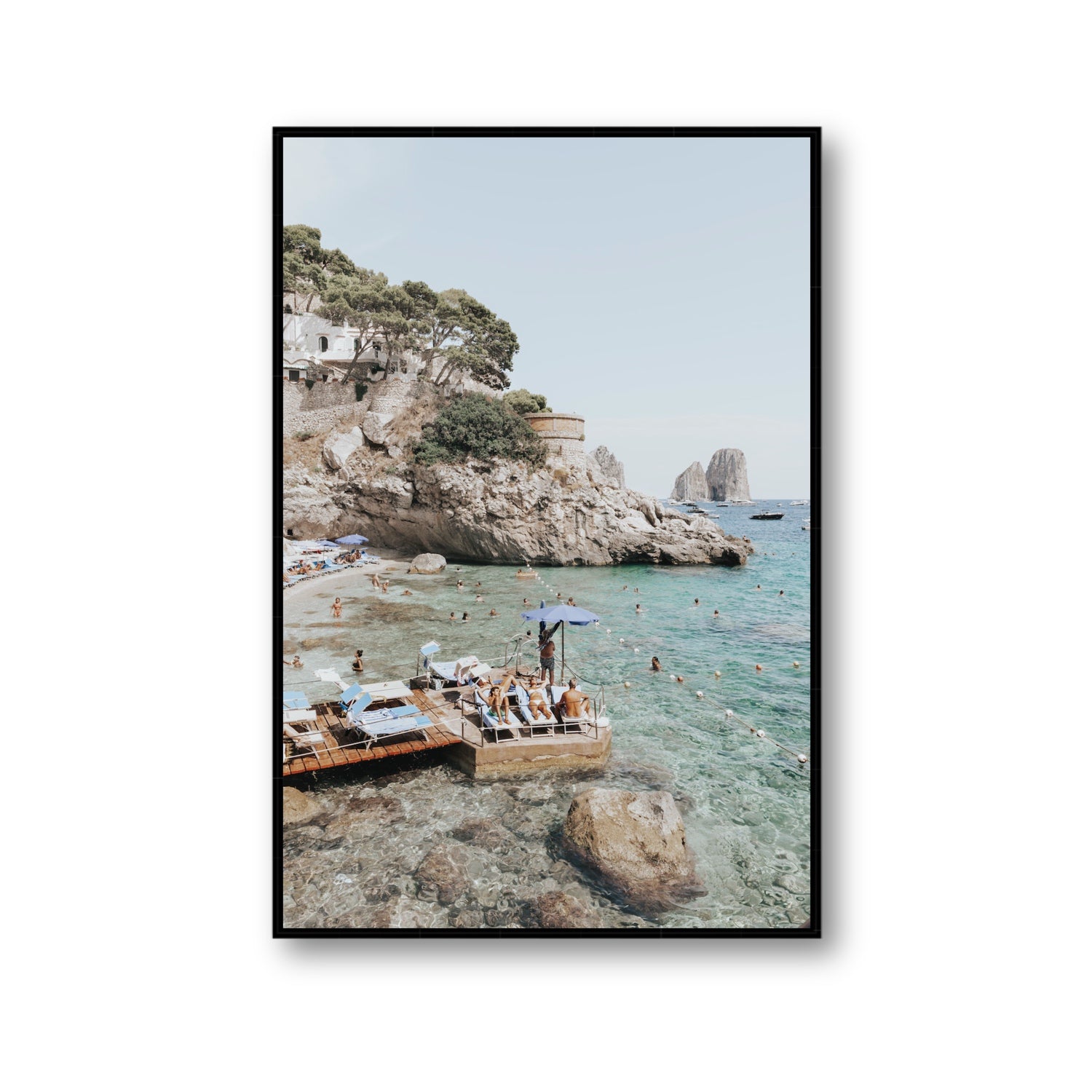 The Sweet Life fine art print, Capri, Italy, Gallery, Black Float Frame, Fine Art Canvas