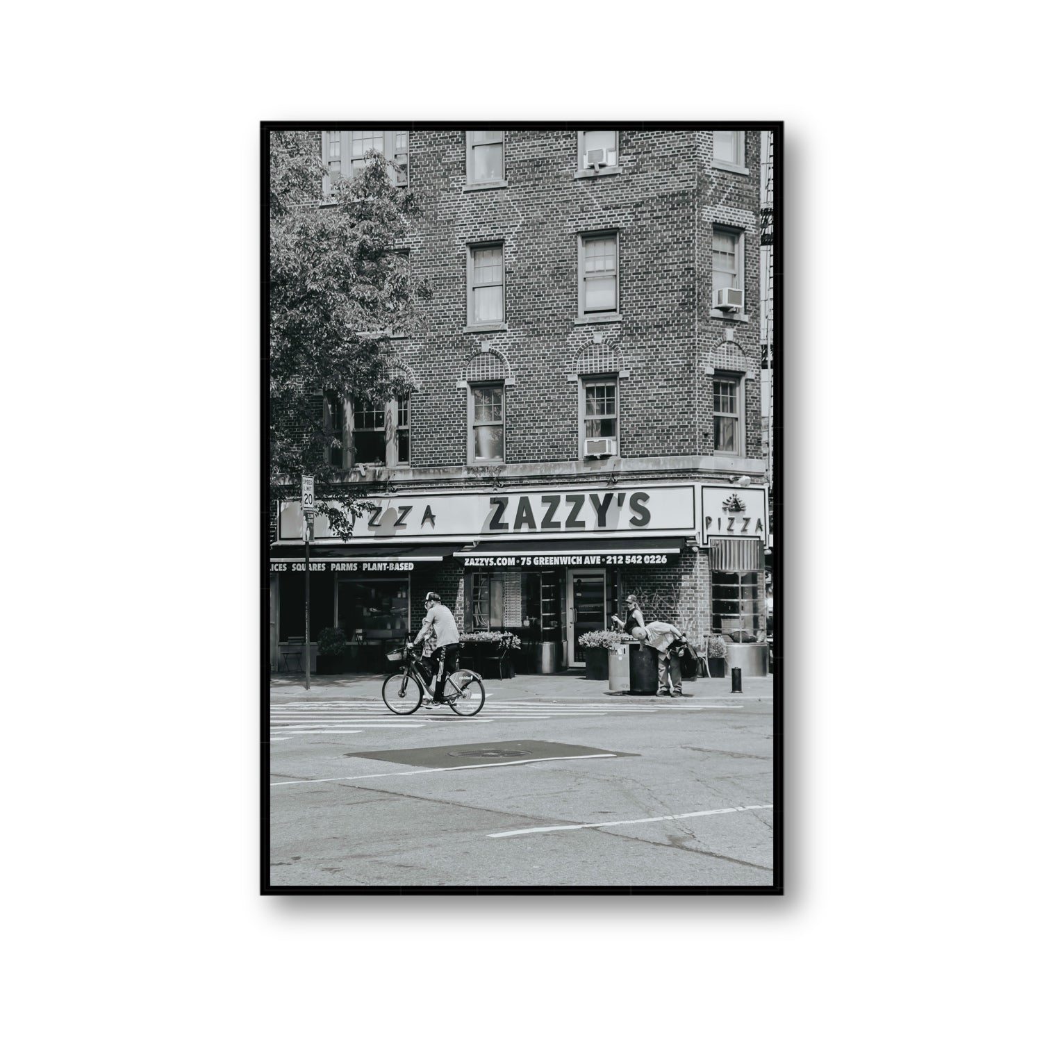 Zazzy's New York NYC Black & White wall art Gallery fine art canvas in black float frame