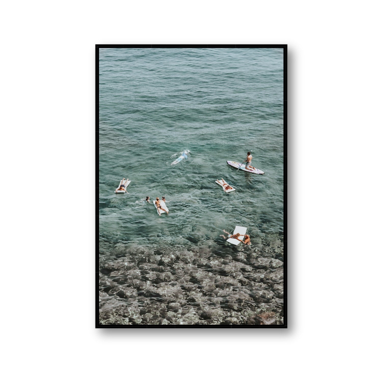 The Big Chill Tuscany coastal Italian wall art Gallery fine art canvas in black float frame