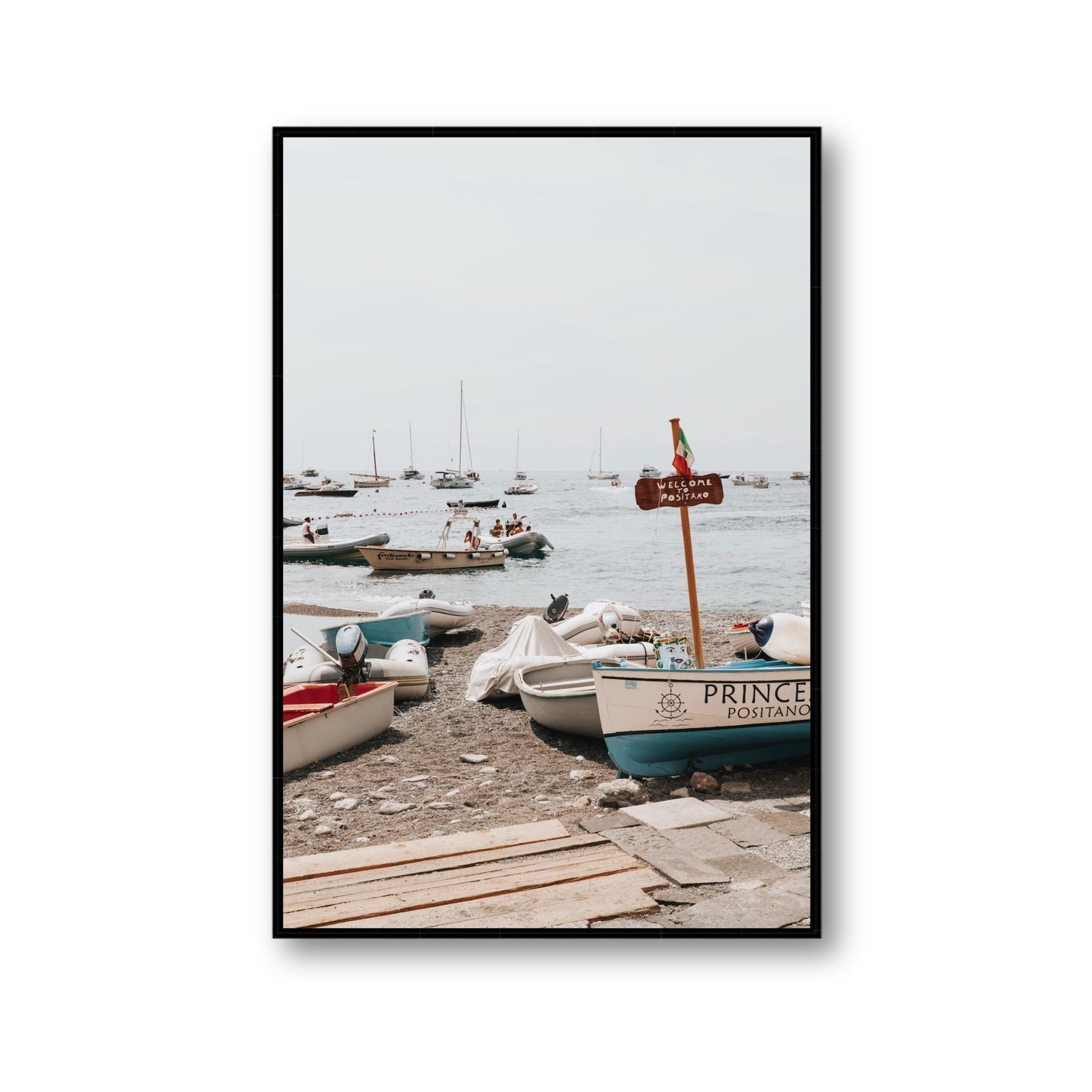 Coming Home fine art print, Positano, Italy, Gallery, Black Float Frame, Fine Art Canvas