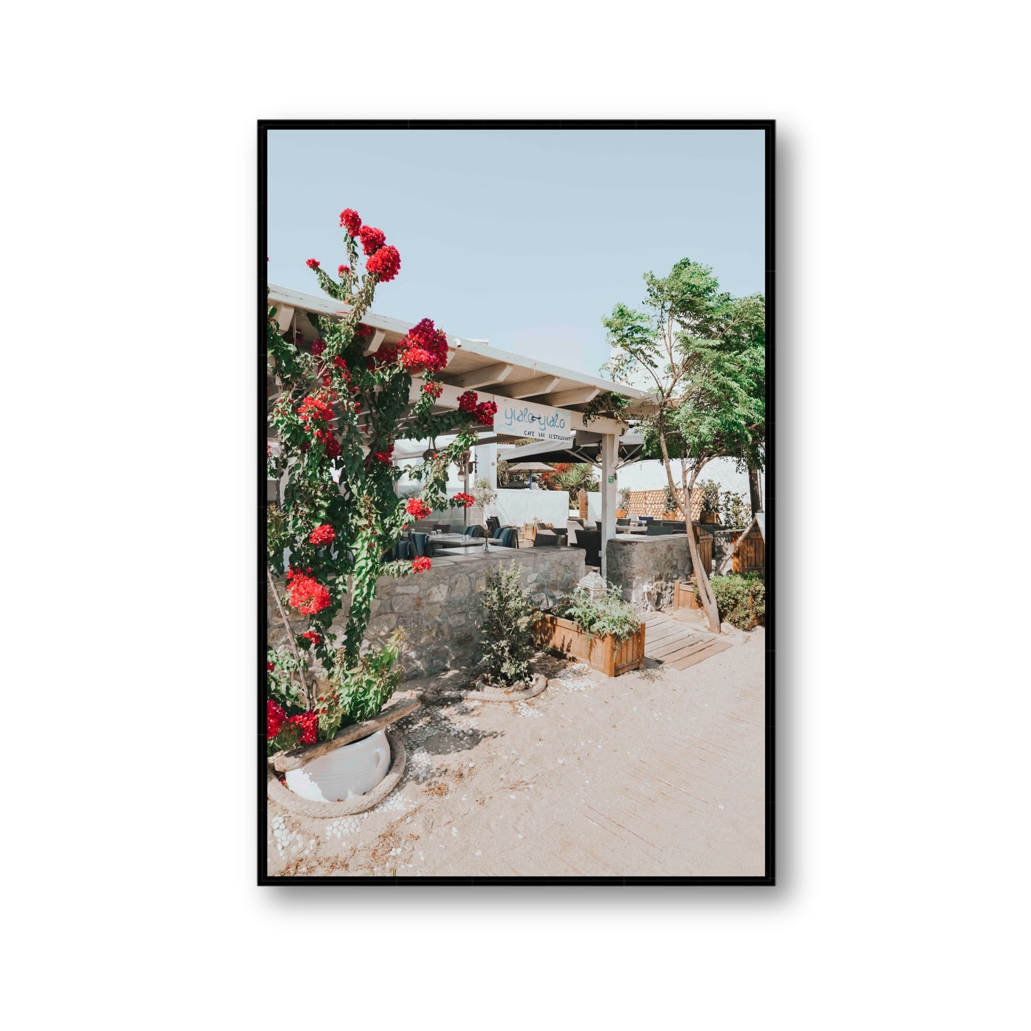 Yialo Yialo fine art print, Mykonos, Greece, Gallery, Black Float Frame, Fine Art Canvas